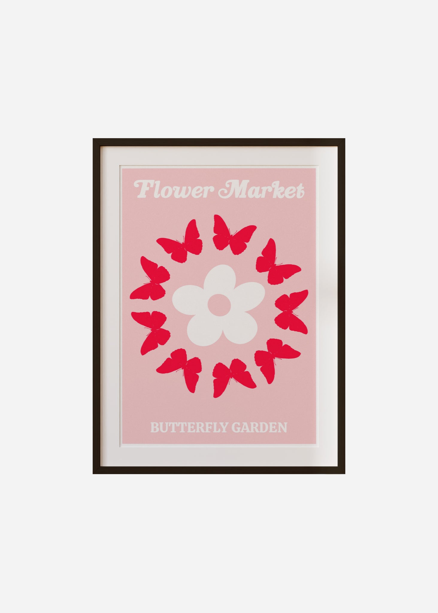flower market / butterfly garden Framed & Mounted Print