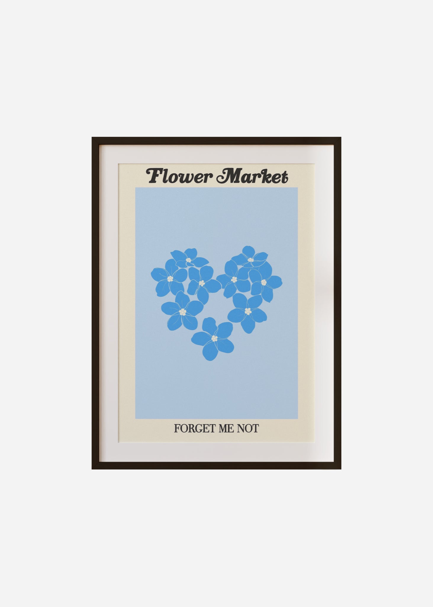 flower market / forget me not Framed & Mounted Print