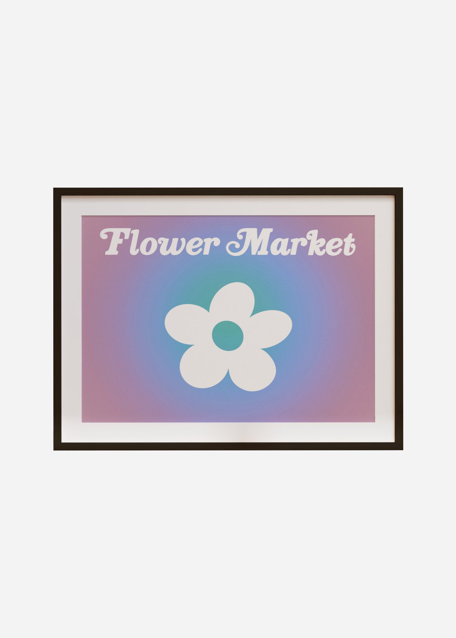 flower market sign Framed & Mounted Print