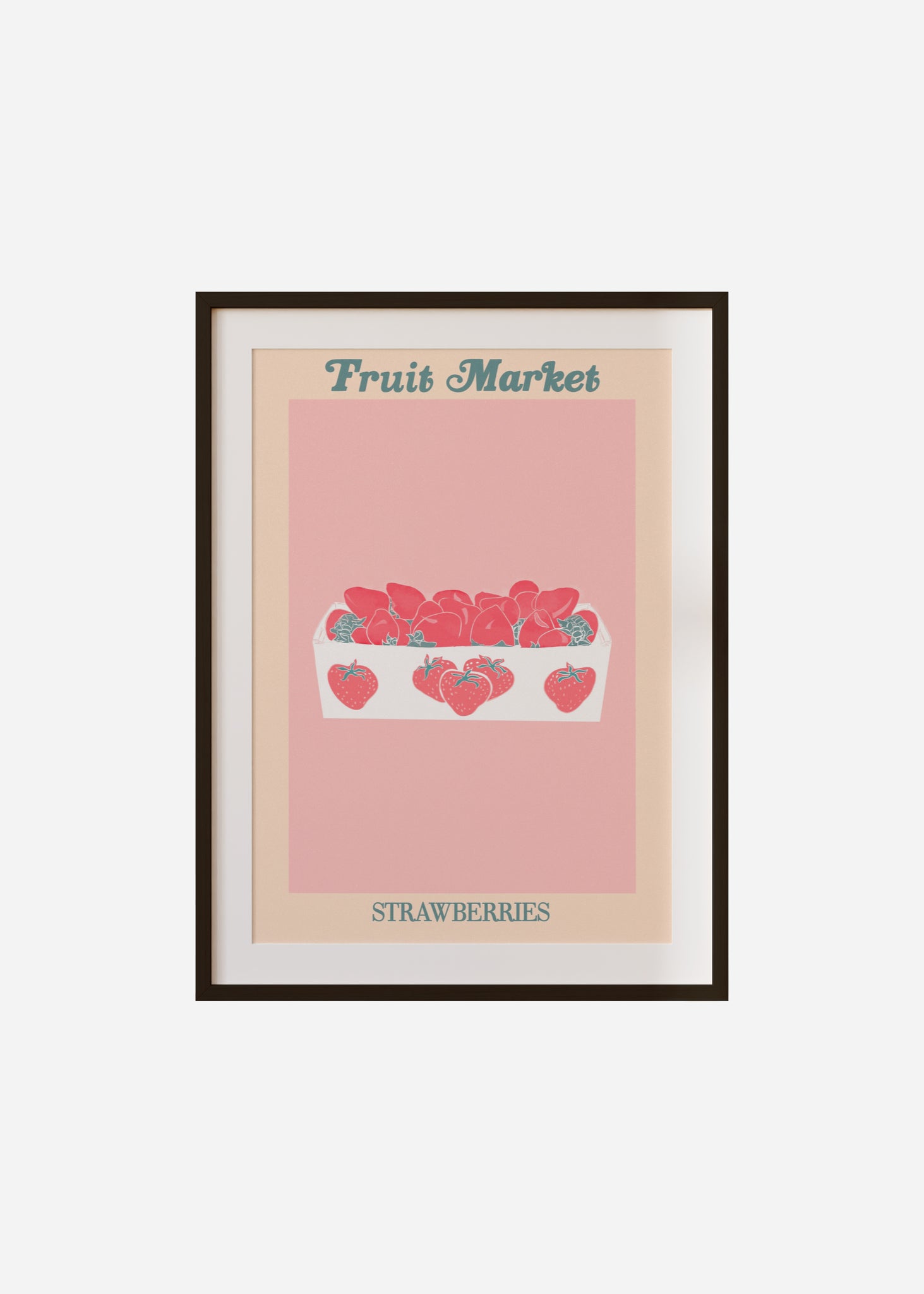 fruit market / strawberries Framed & Mounted Print