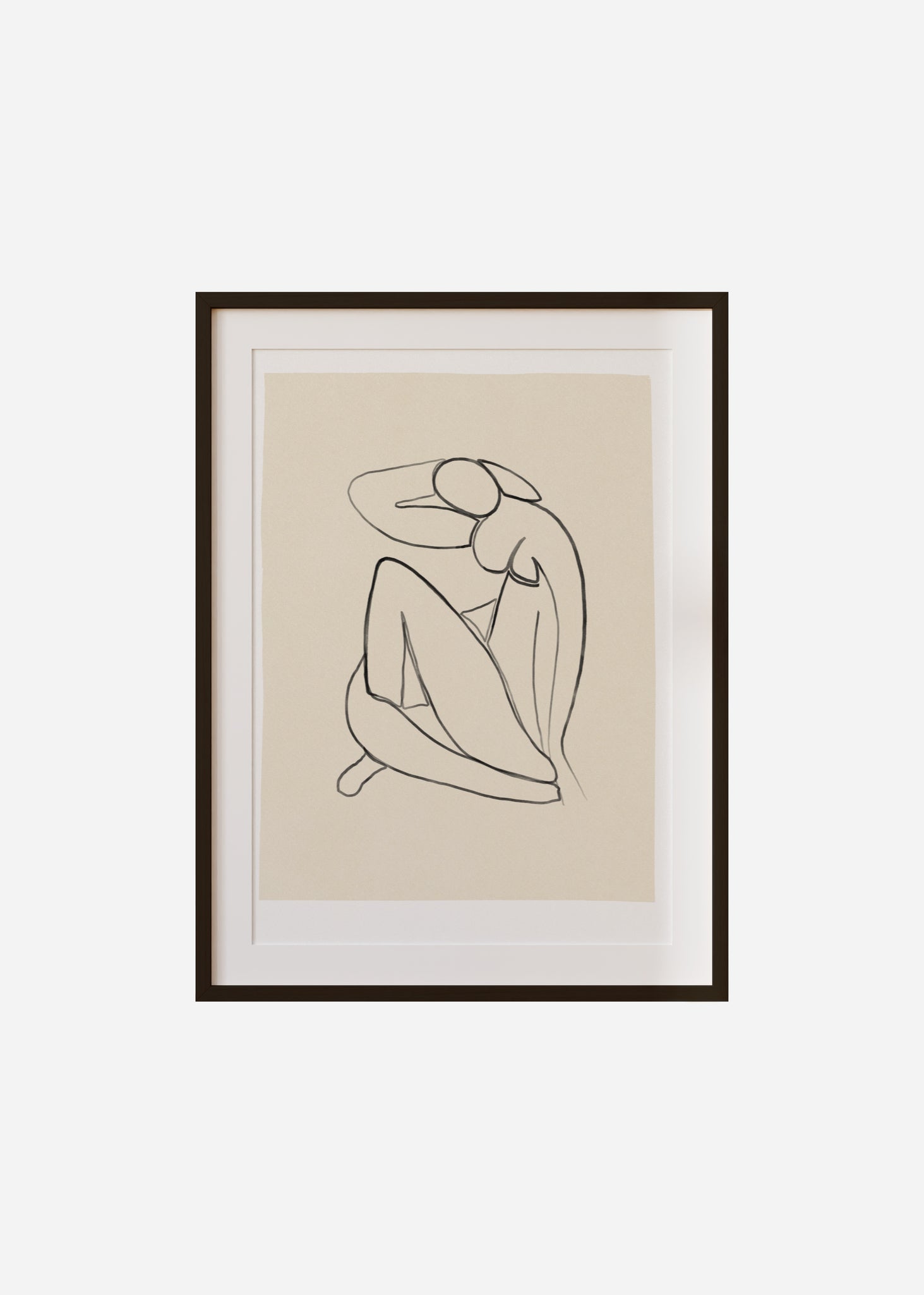 line art nude Framed & Mounted Print