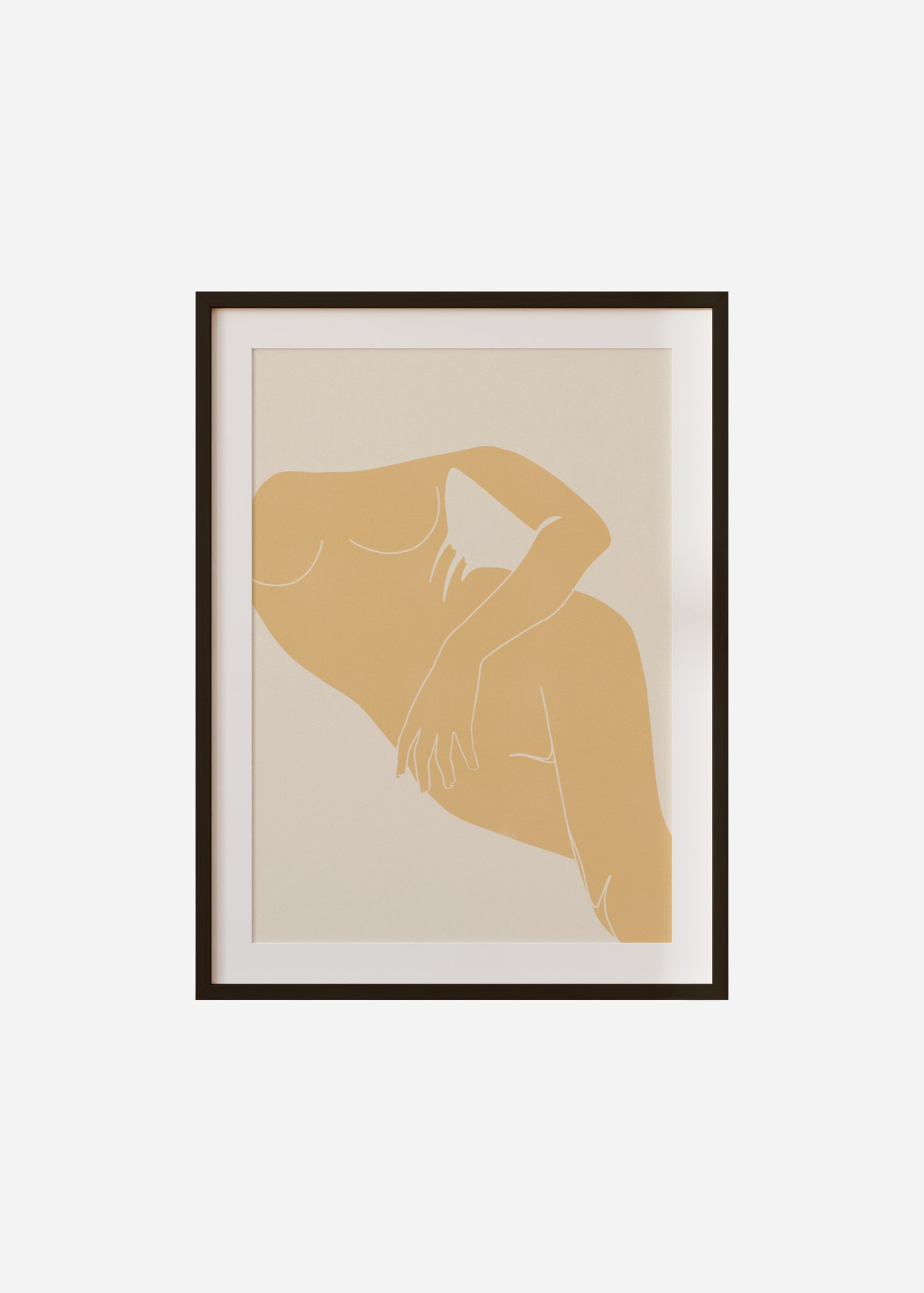 nude I / yellow Framed & Mounted Print