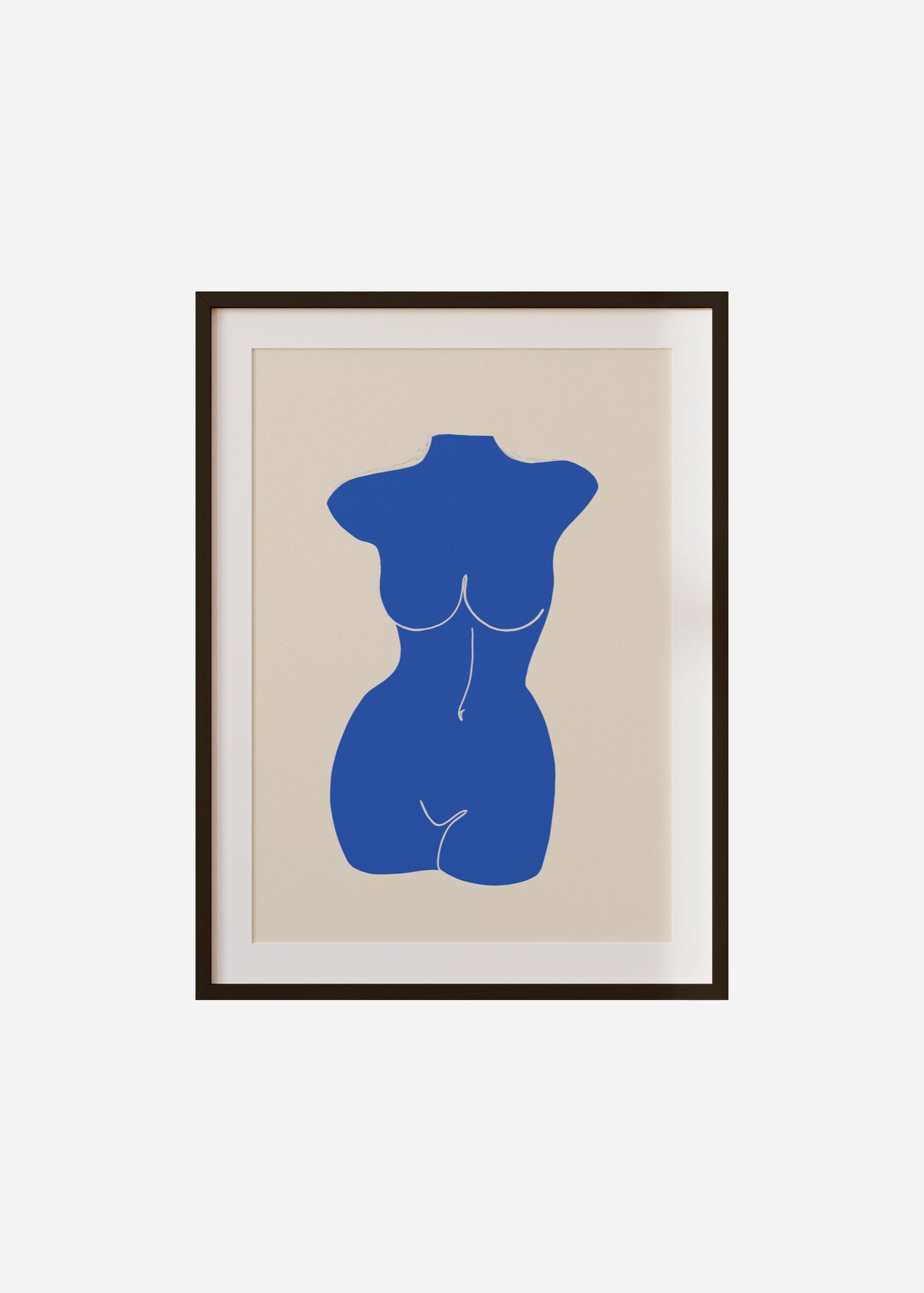 nude II / blue Framed & Mounted Print