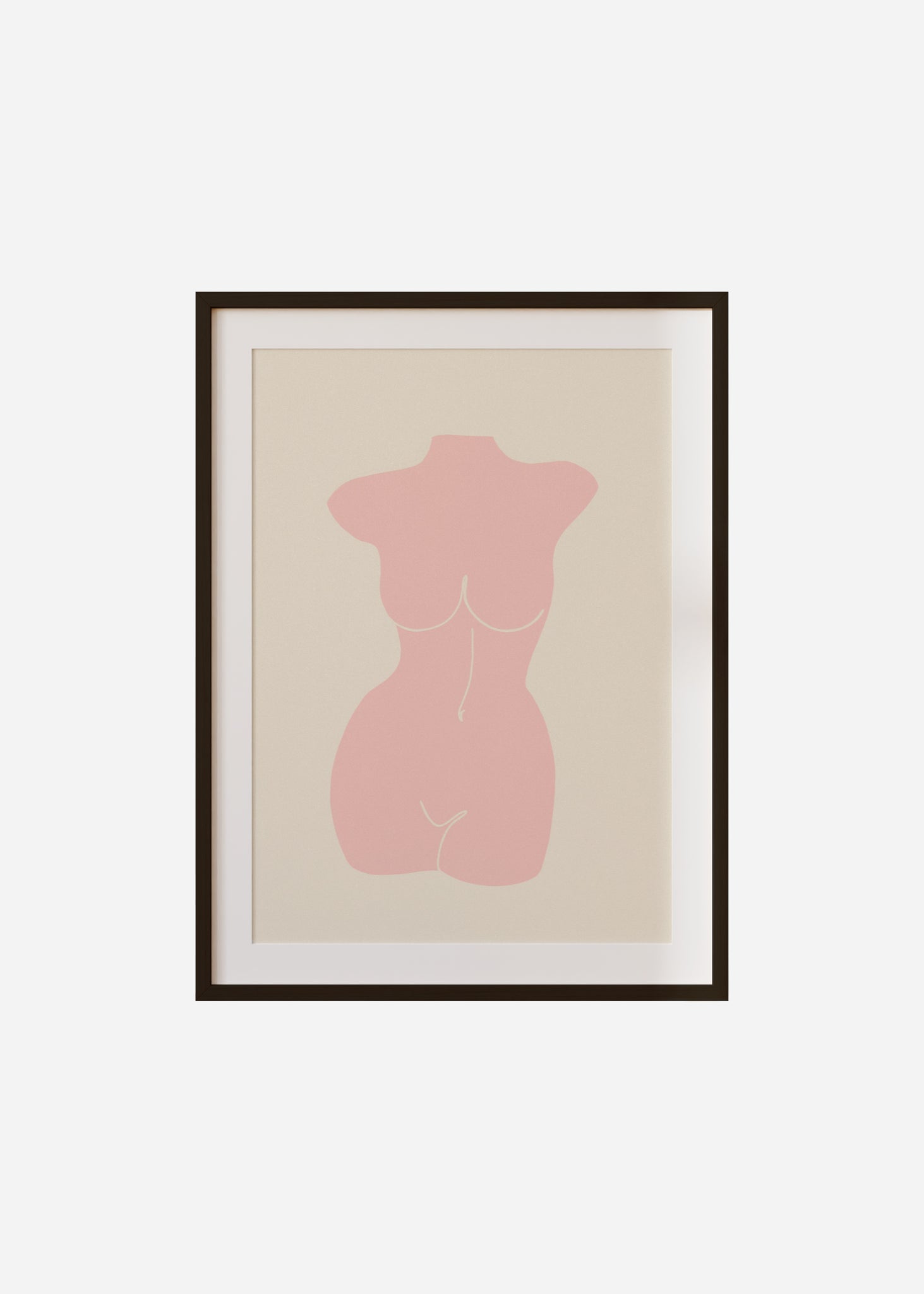 nude II / pink Framed & Mounted Print