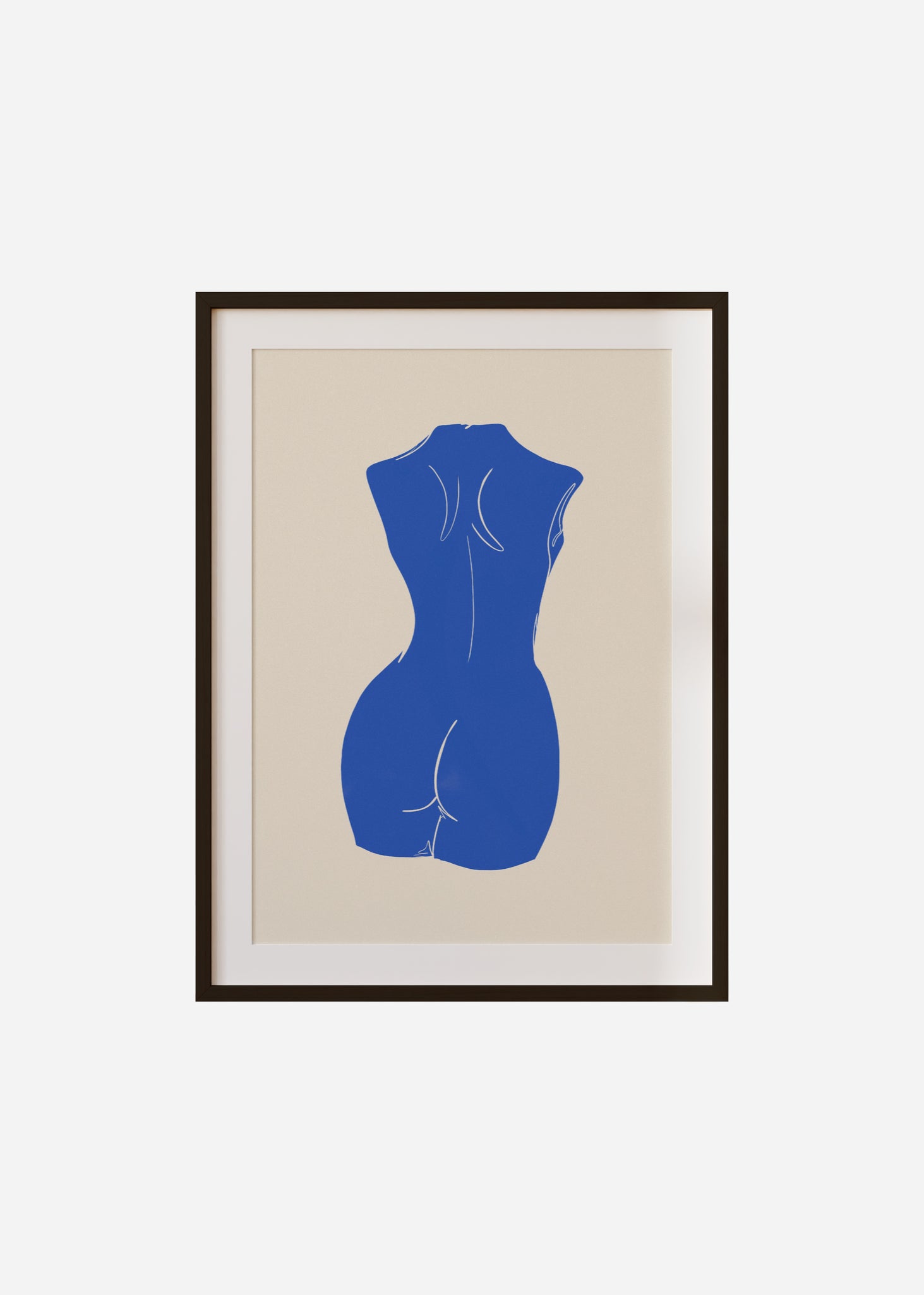 nude III / blue Framed & Mounted Print