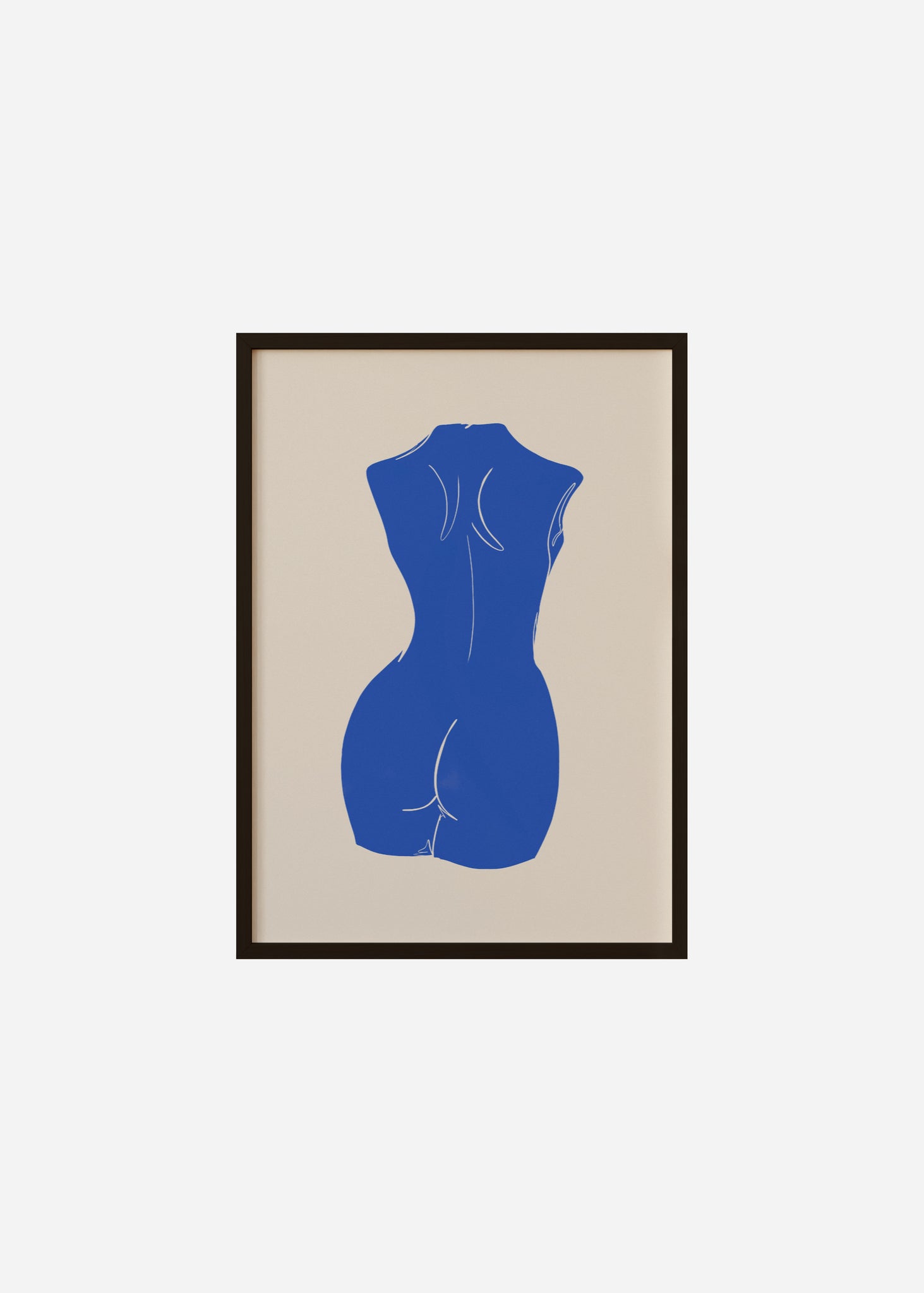 nude III / blue Framed Print