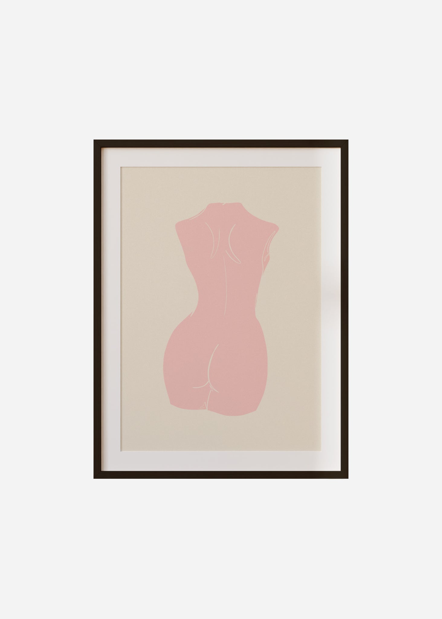 nude III / pink Framed & Mounted Print