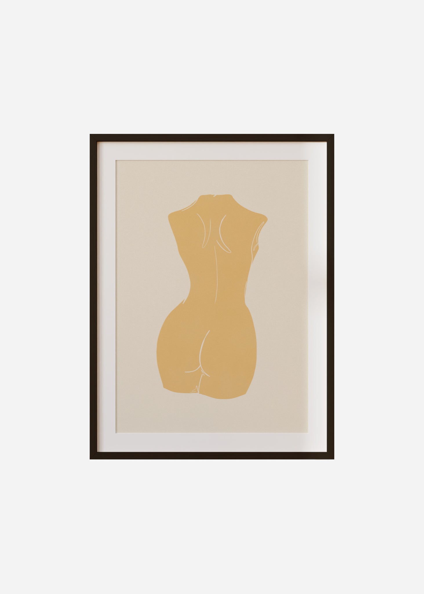 nude III / yellow Framed & Mounted Print