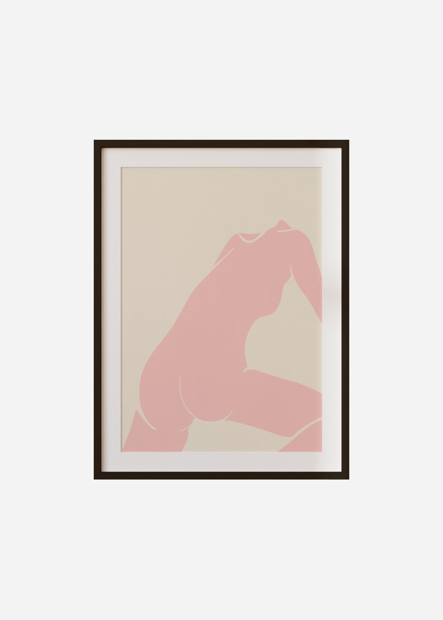 nude IV / pink Framed & Mounted Print
