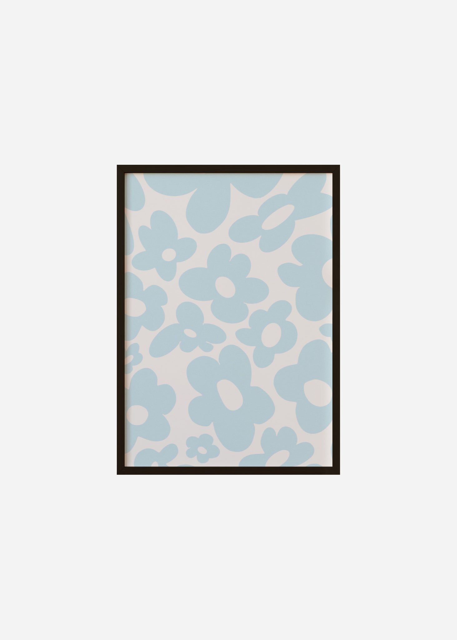 Retro flowers / Blue Framed Print