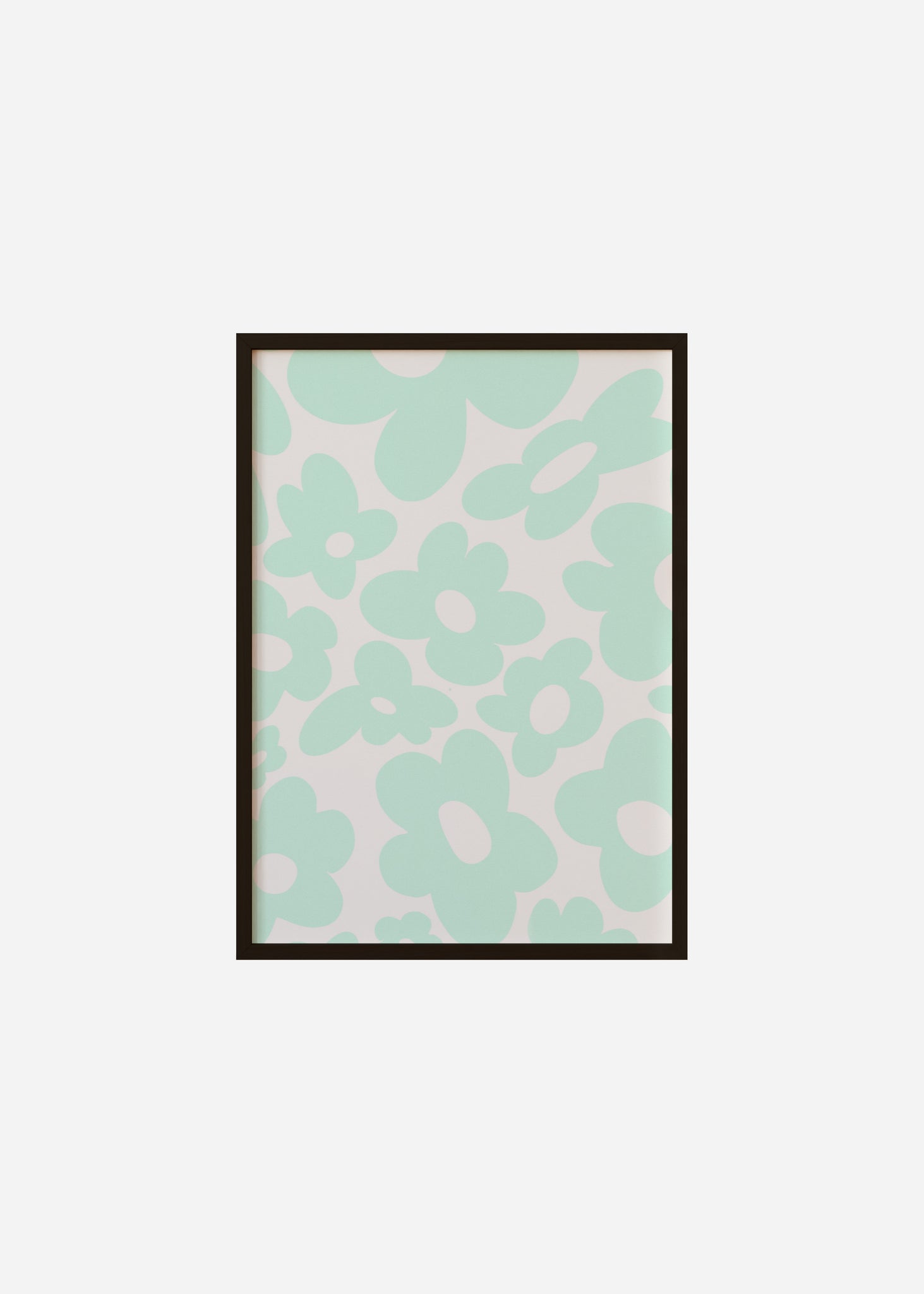 Retro flowers / Mint Framed Print
