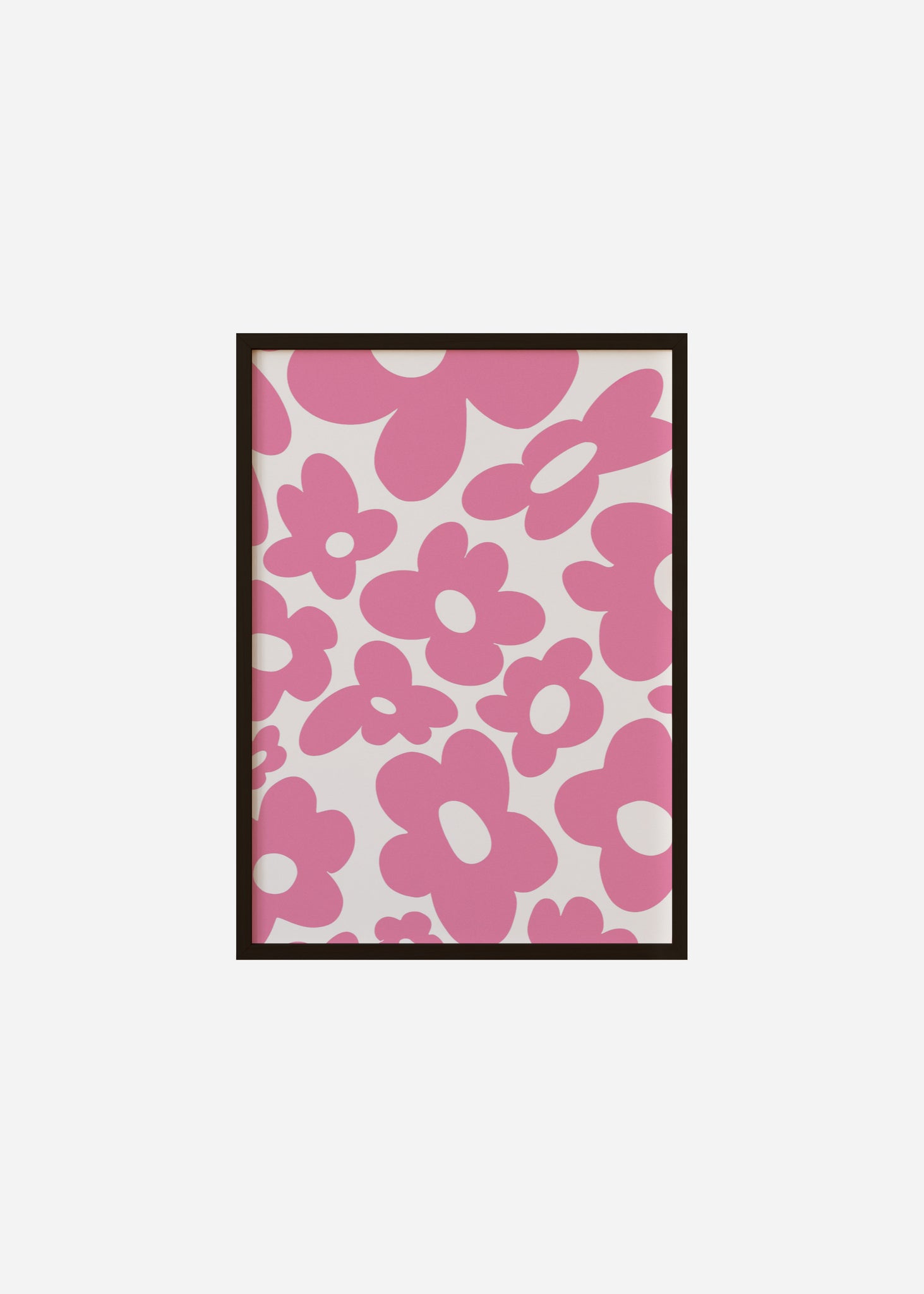 Retro flowers / Pink Framed Print