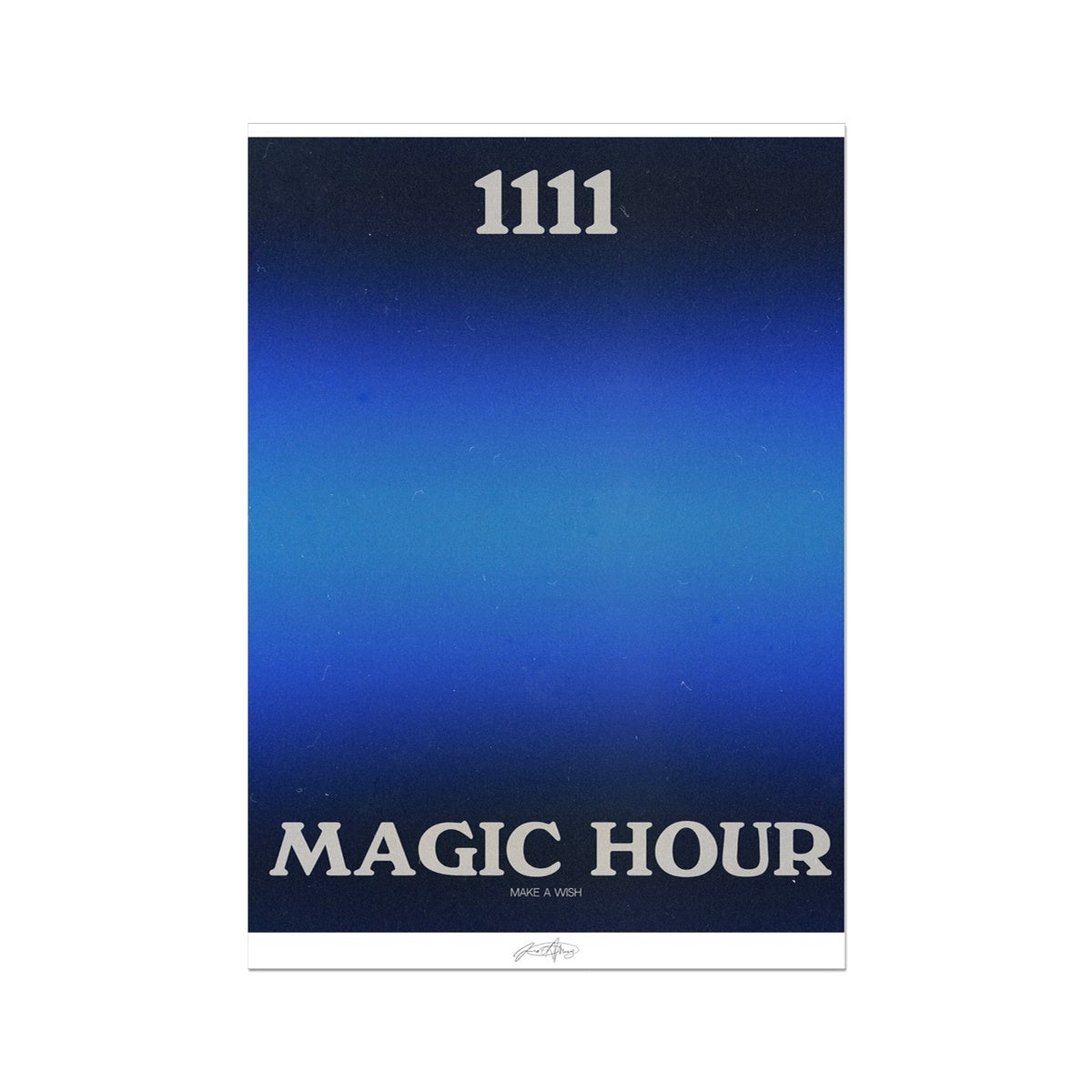 An angel number art print with a gradient aura. Add a touch of angel energy to your walls with a angel number auras. The perfect wall art posters to create a soft and dreamy aesthetic with your apartment or dorm decor. 1111 Magic Hour: Make A Wish.