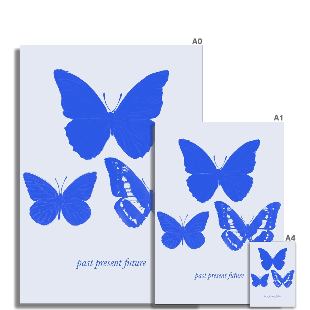 © les muses / The Butterfly Effect collection features butterfly art prints featuring illustrations of three butterflies with "past present future" typography underneath. Dreamy aesthetic posters
perfect for dorm and apartment decor
