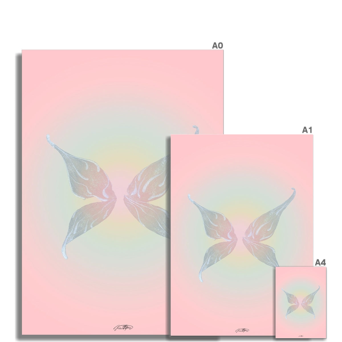  © les muses / Fairy Tears is a collection of art prints featuring glittering illustrations of fairy wings in aura and gradient colors. Aesthetic danish pastel posters perfect for dorm and apartment decor.