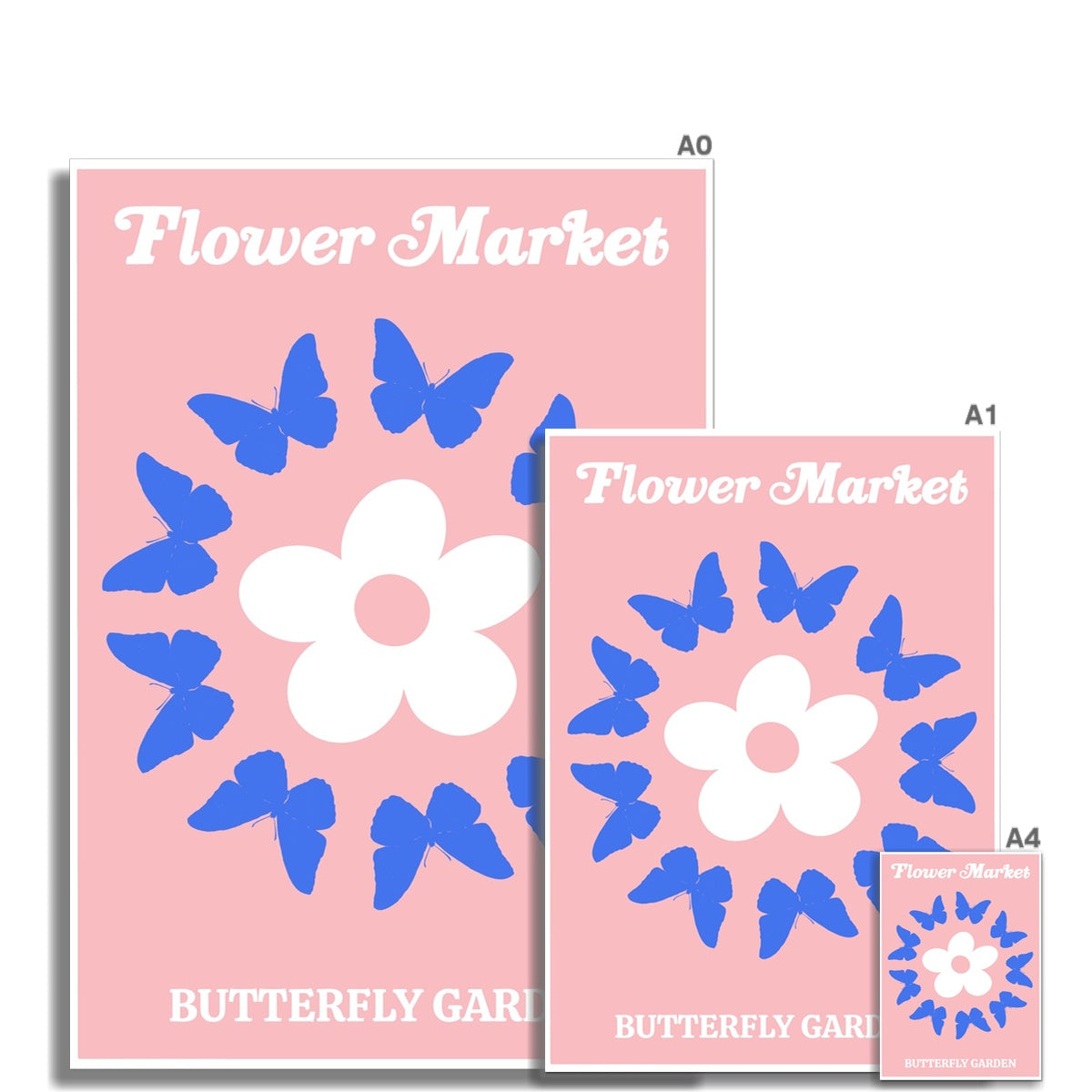© les muses / Our Flower Market / Butterfly Garden collection features art prints with a retro daisy design and an illustration of butterflies under original hand drawn typography. The danish pastel
poster is an aesthetic addition to any gallery wall.