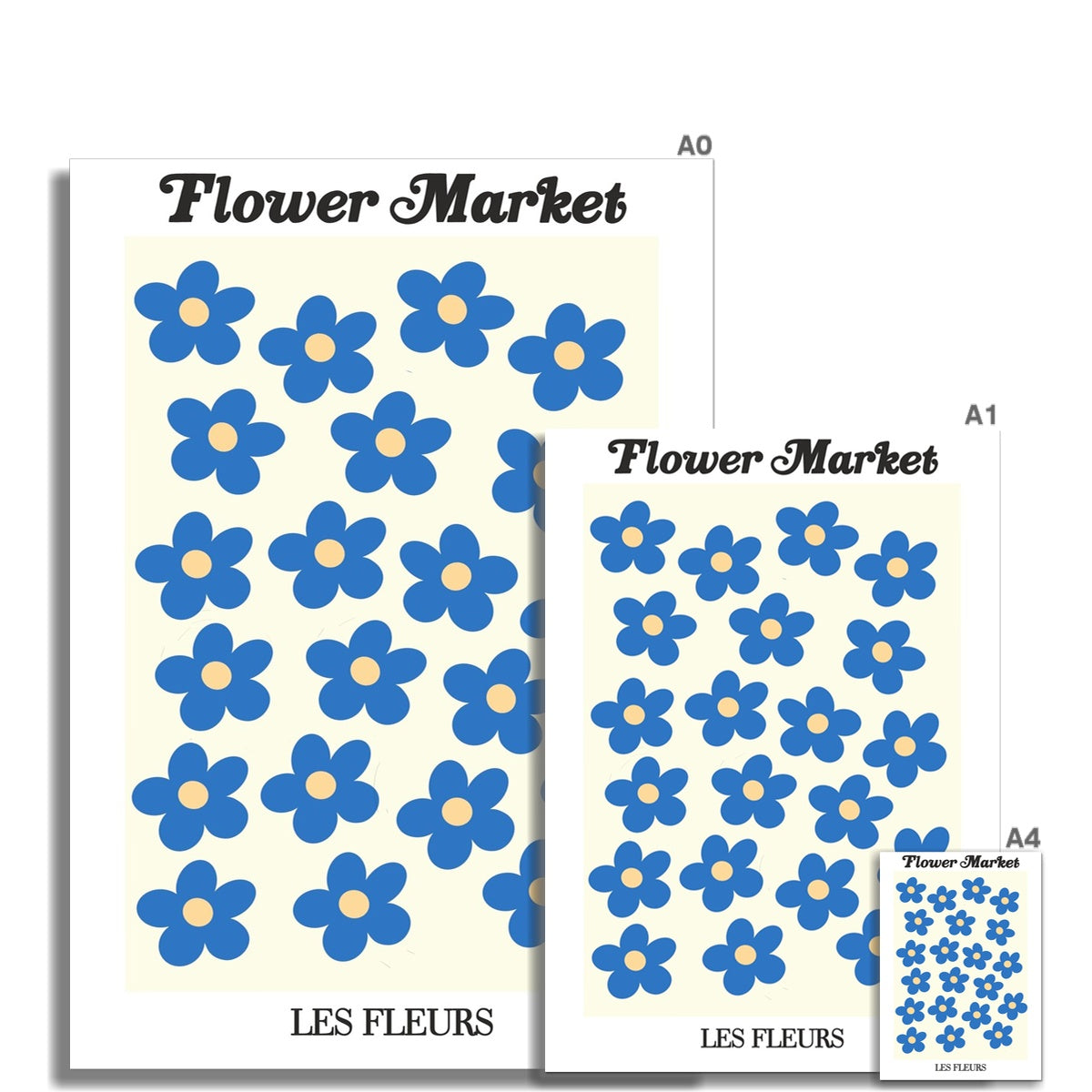 © les muses / Our Flower Market / Les Fleurs collection features wall art with a vibrant daisy design under original hand drawn typography. Danish pastel posters full of daisies to brighten up any gallery wall.