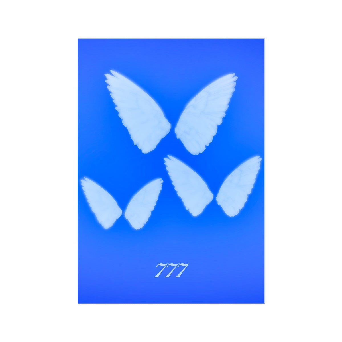 An angel number art print with a gradient aura. Add a touch of angel energy to your walls with a angel number auras. The perfect wall art posters to create a soft and dreamy aesthetic with your apartment or dorm decor. 777 Luck: Wonderful Things Are About To Happen