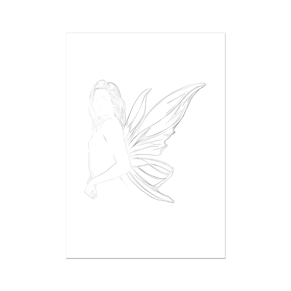 © les muses / Fairy Wings is a collection of art prints featuring minimalist line art drawings of fairies. Dreamy posters with fairy wing illustrations perfect for dorm and apartment decor.
