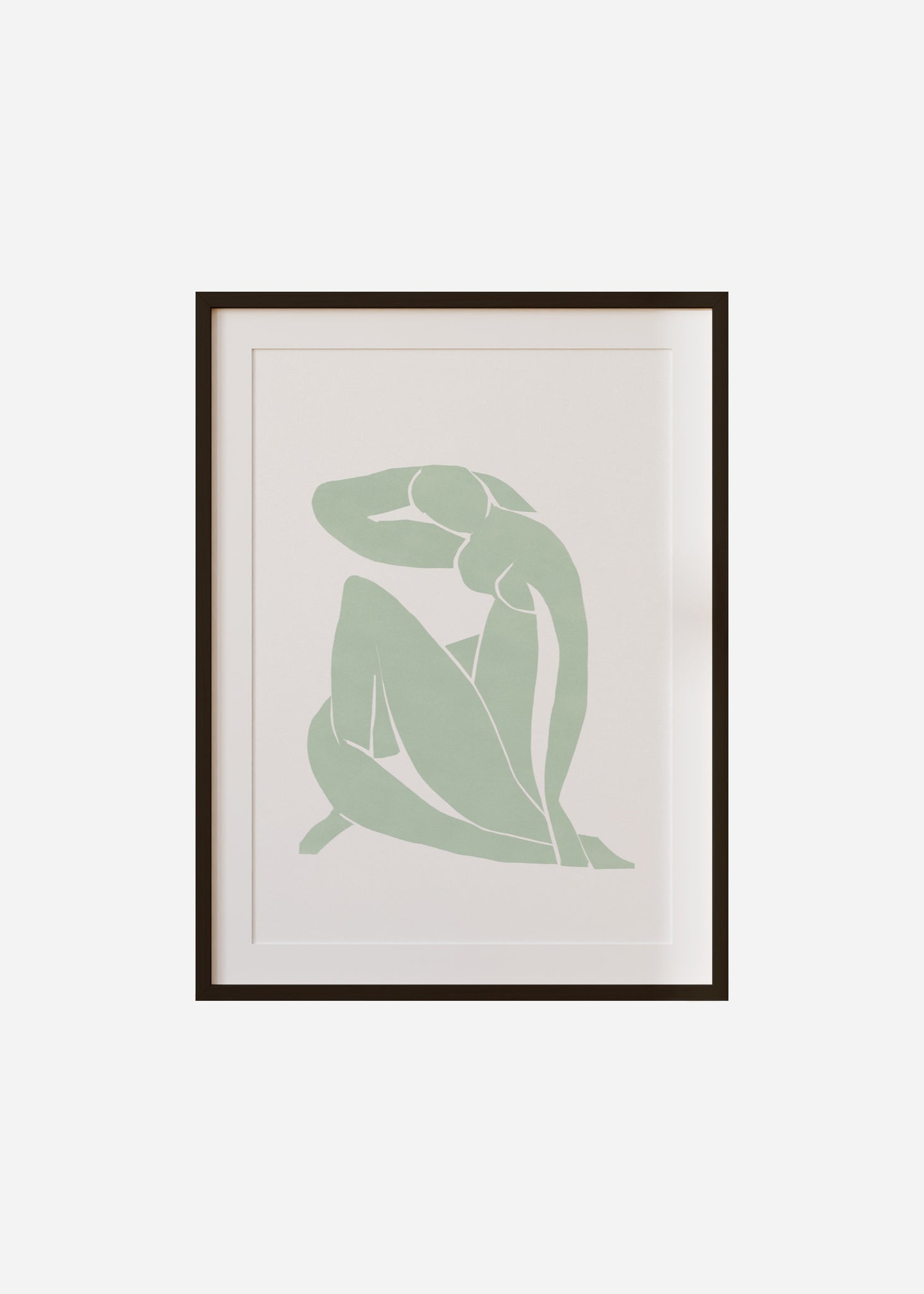 green cut out Framed & Mounted Print