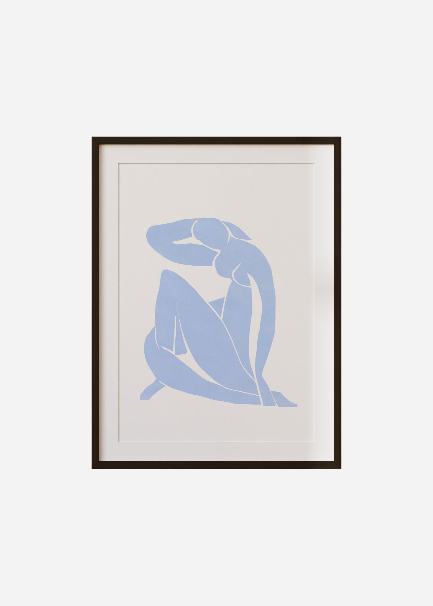 light blue nude Framed & Mounted Print