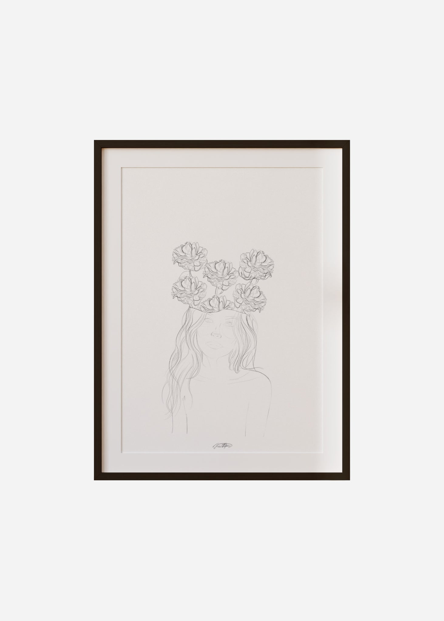 fleurissent / line art n.10 Framed & Mounted Print