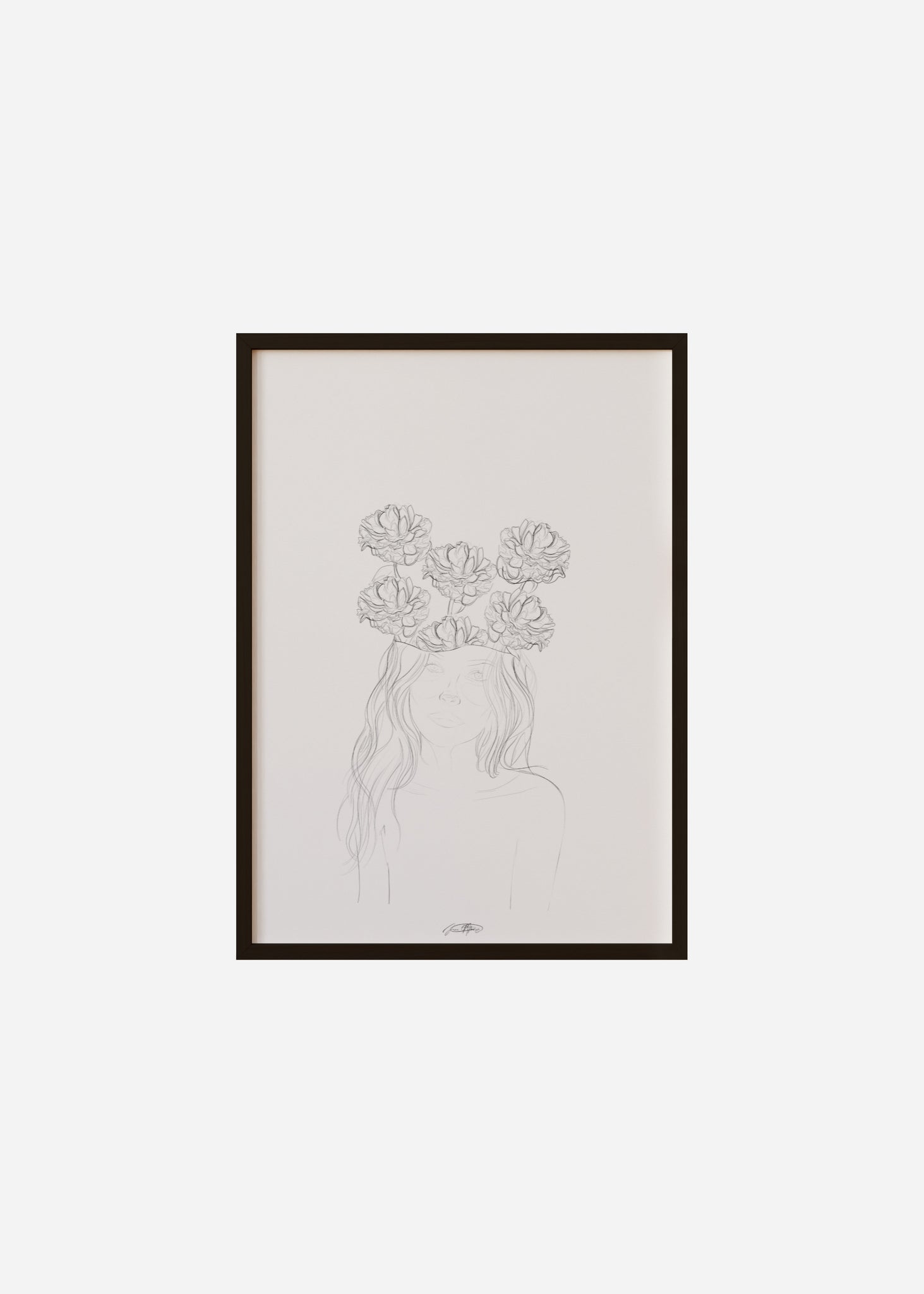 fleurissent / line art n.10 Framed Print