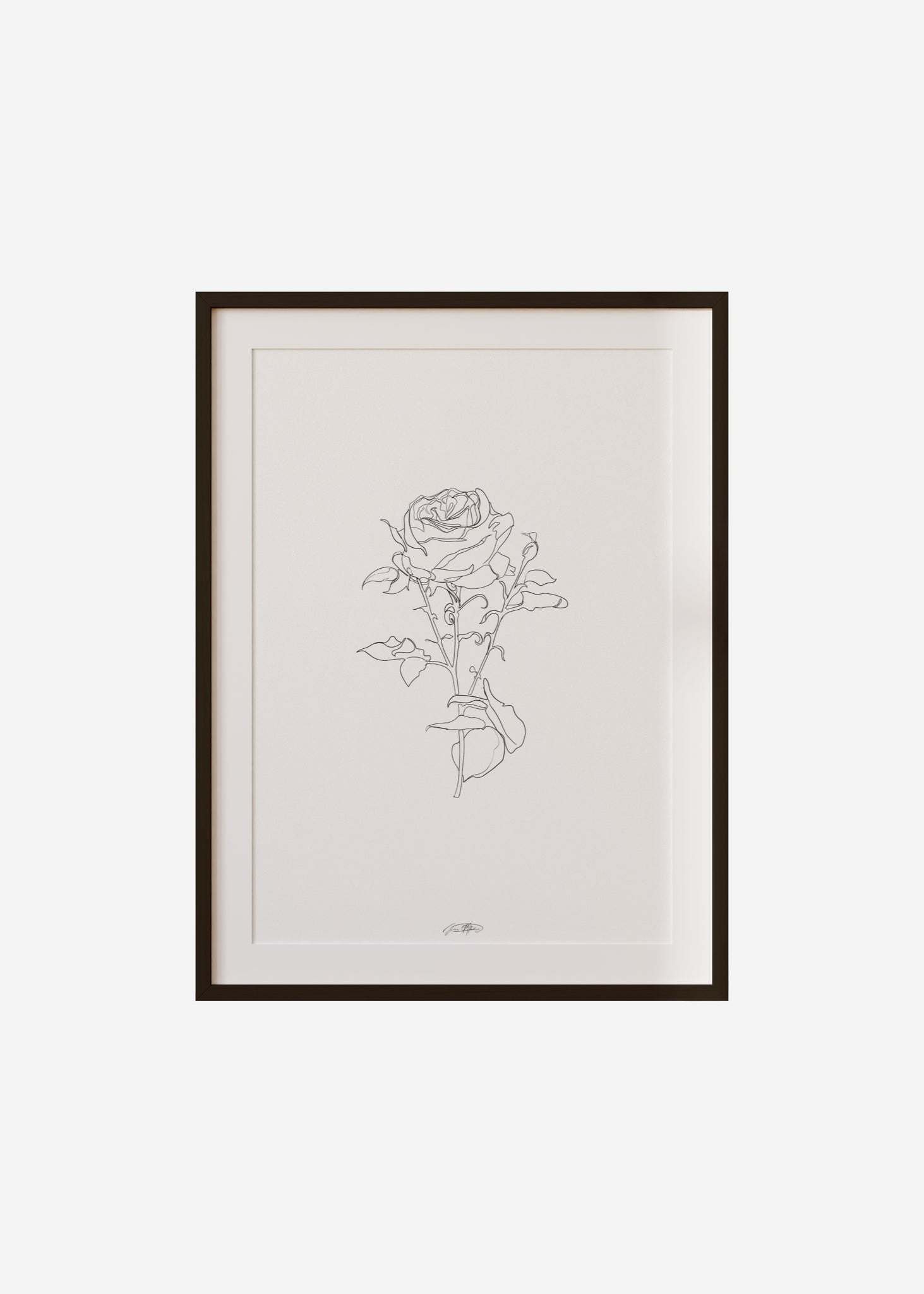 rose / line art n.14 Framed & Mounted Print
