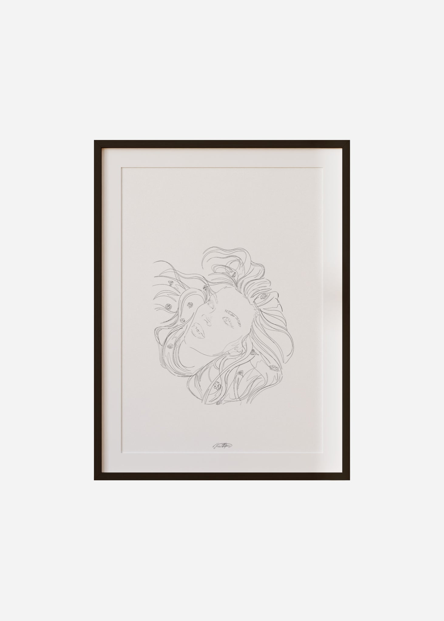 les nymphes / line art n.16 Framed & Mounted Print