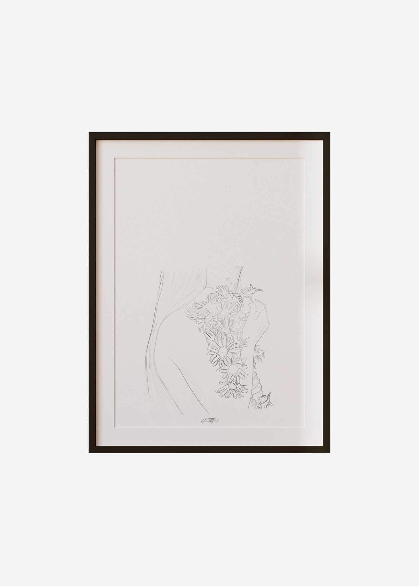 daisy / line art n.17 Framed & Mounted Print