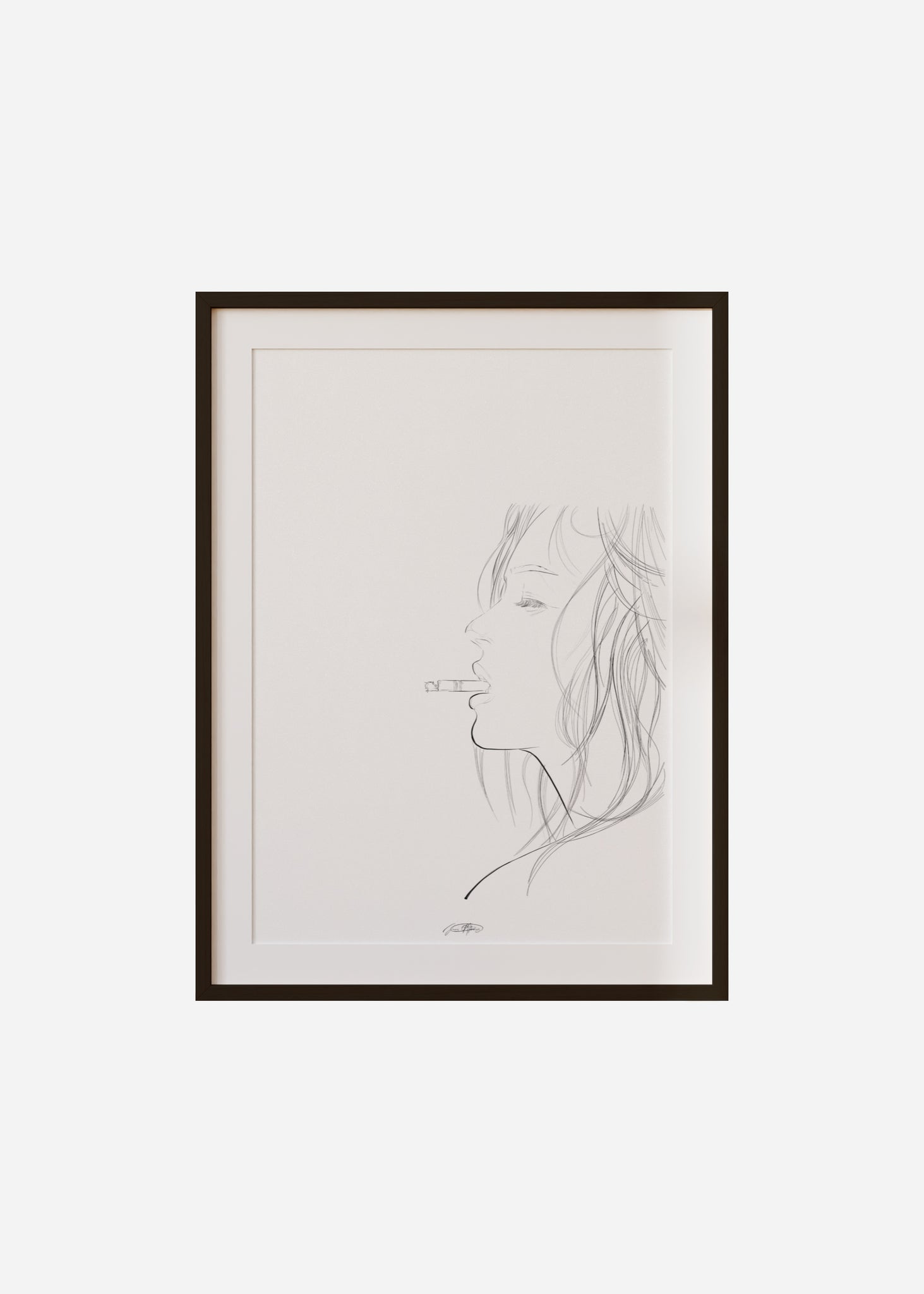 cigarette / line art n.18 Framed & Mounted Print