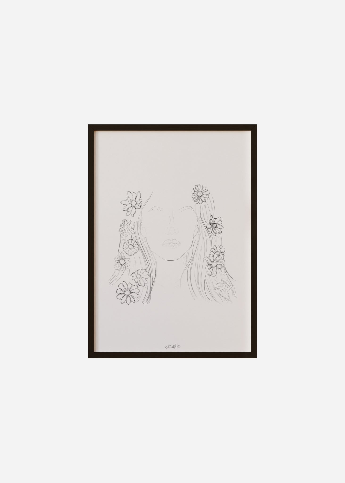 les fleurs / line art n.1 Framed Print
