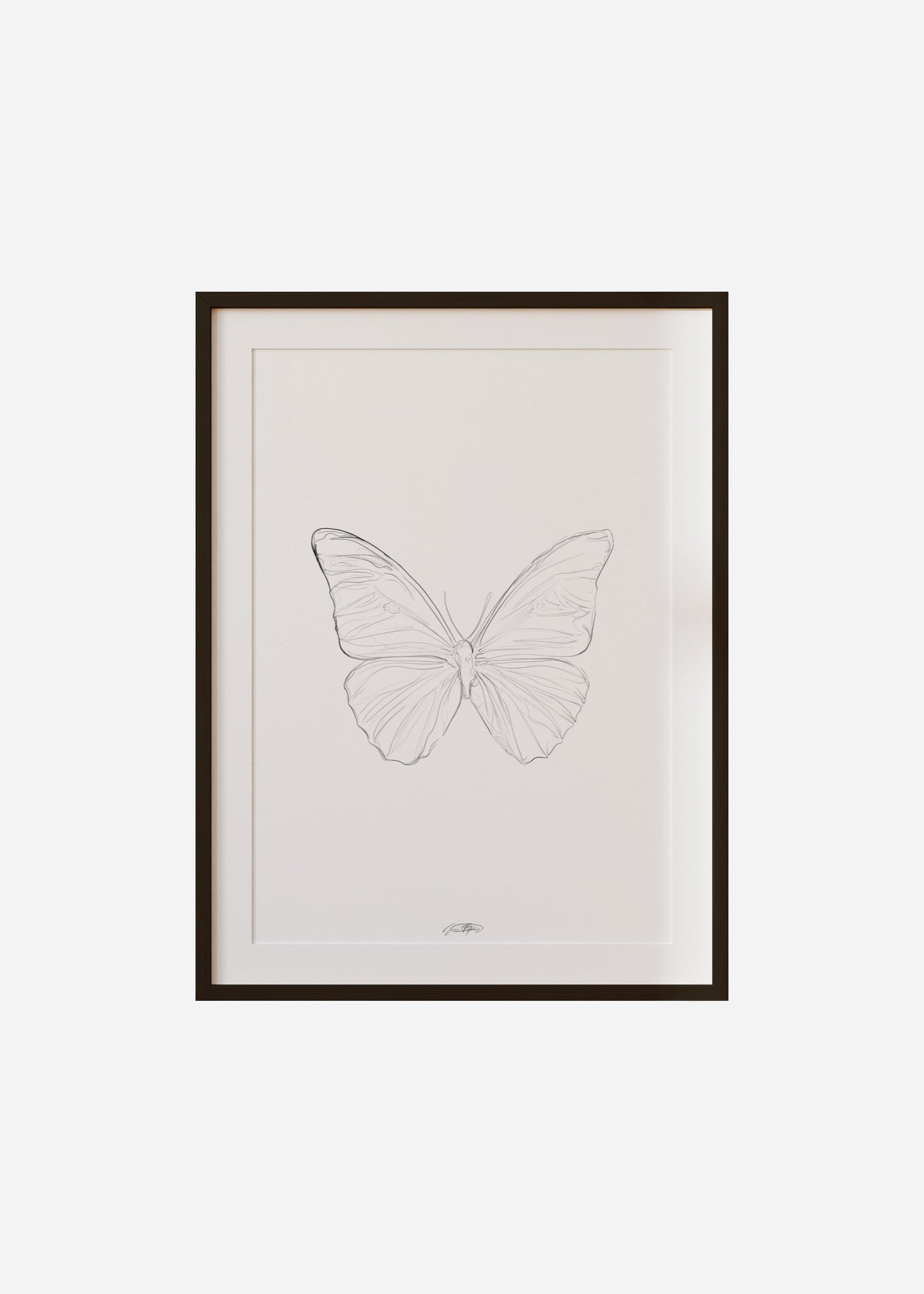 papillon II / line art n.21 Framed & Mounted Print