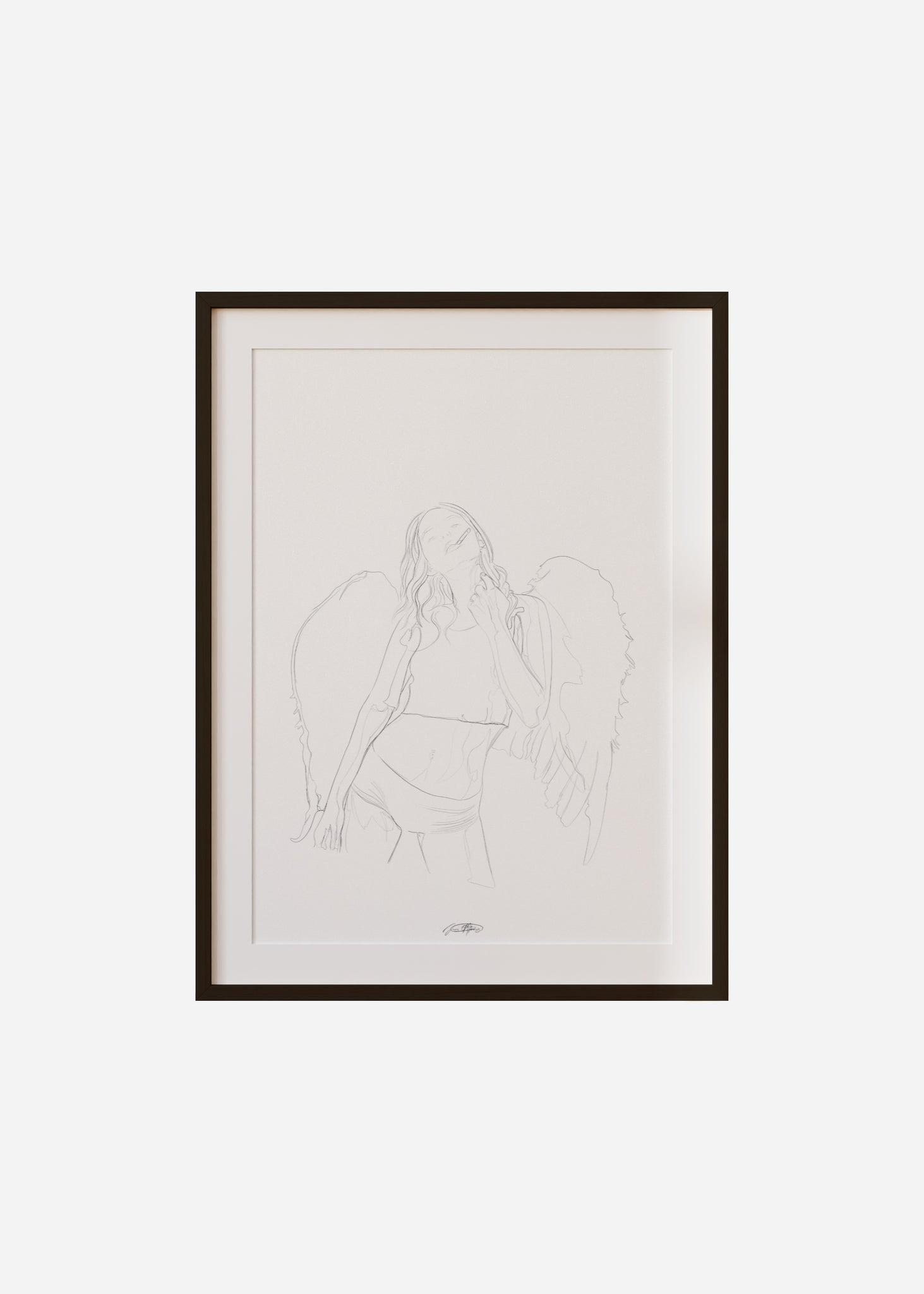 les anges / line art n.24 Framed & Mounted Print