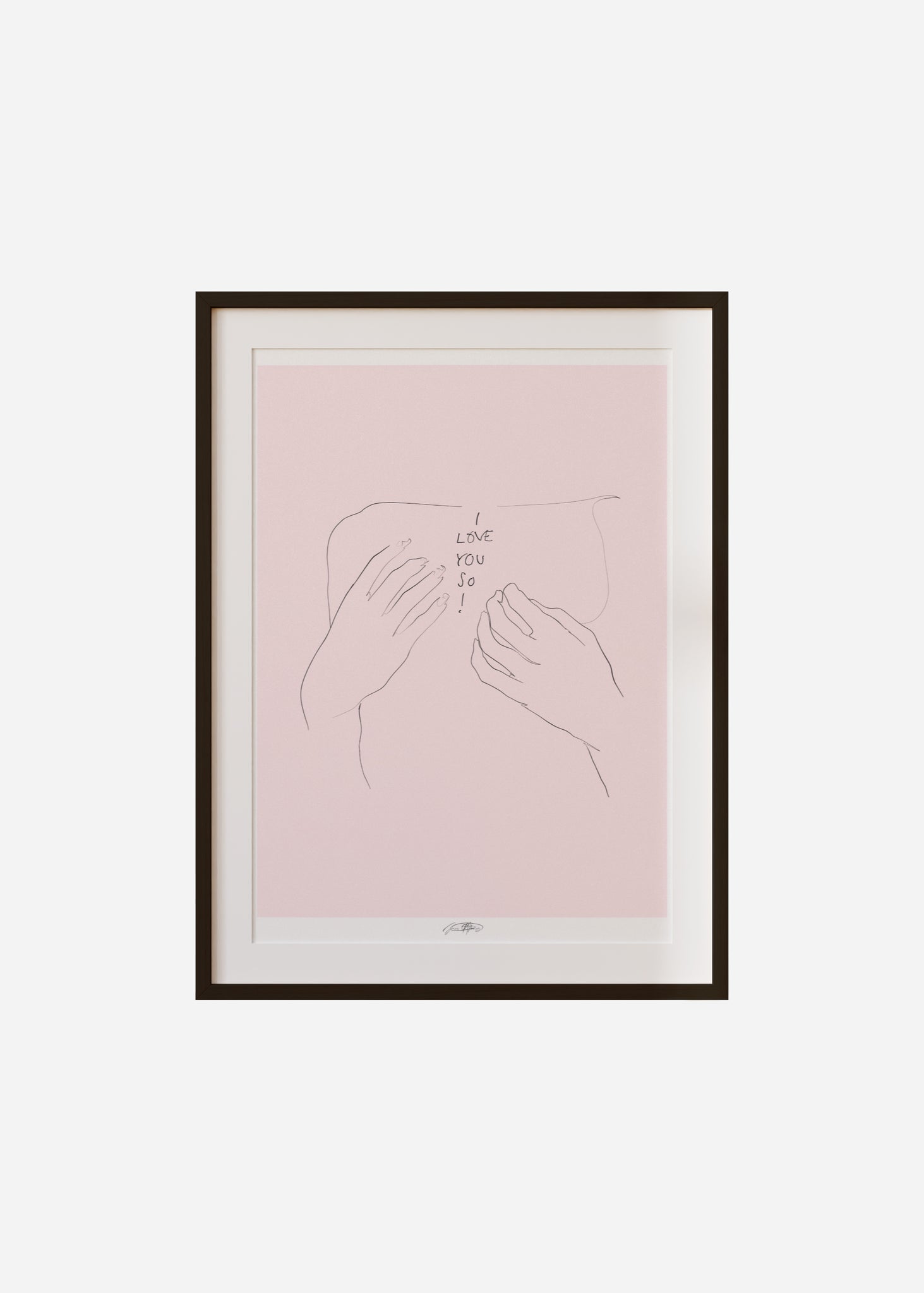 amour - pink / line art n.27 Framed & Mounted Print