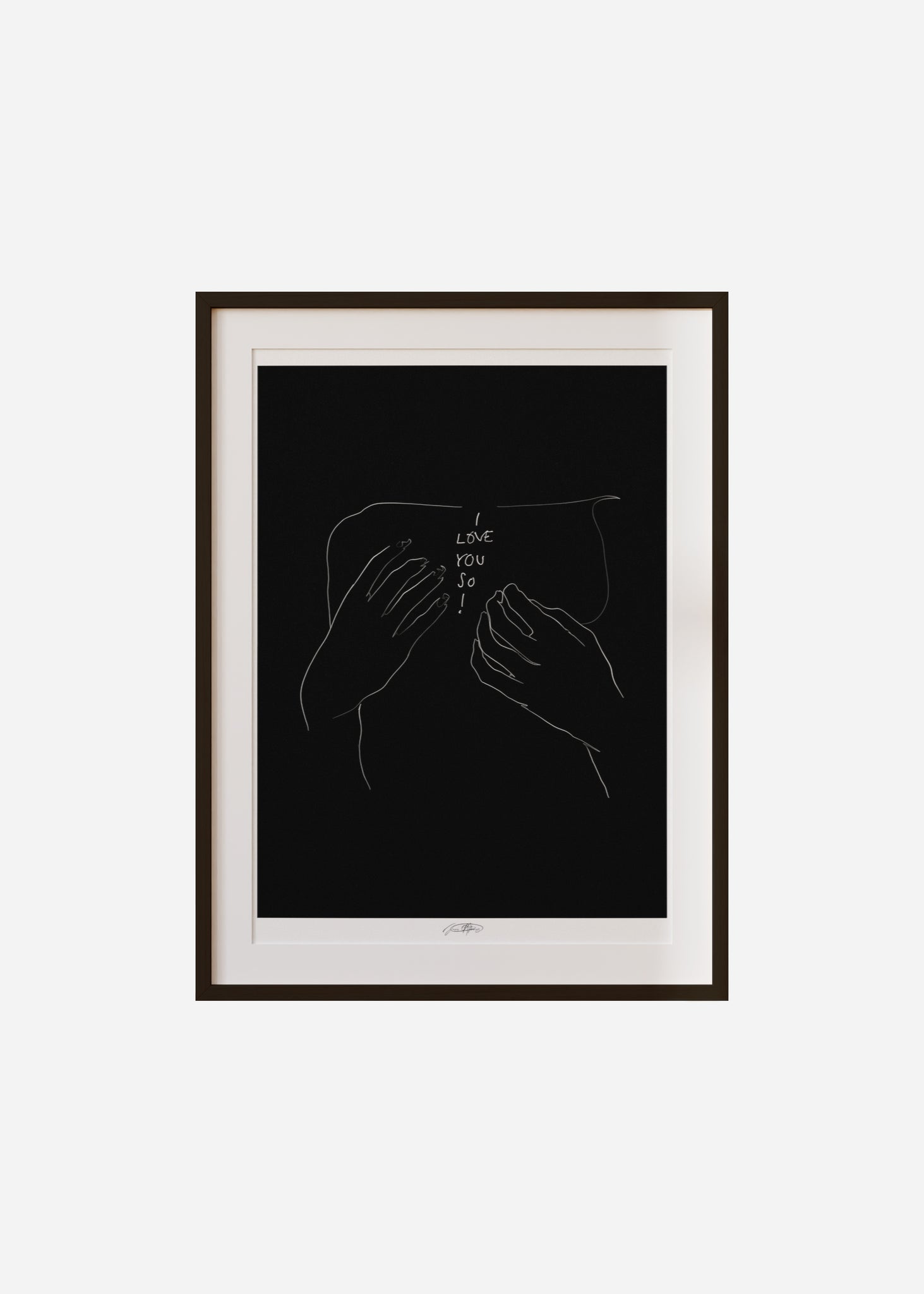amour - noir / line art n.28 Framed & Mounted Print