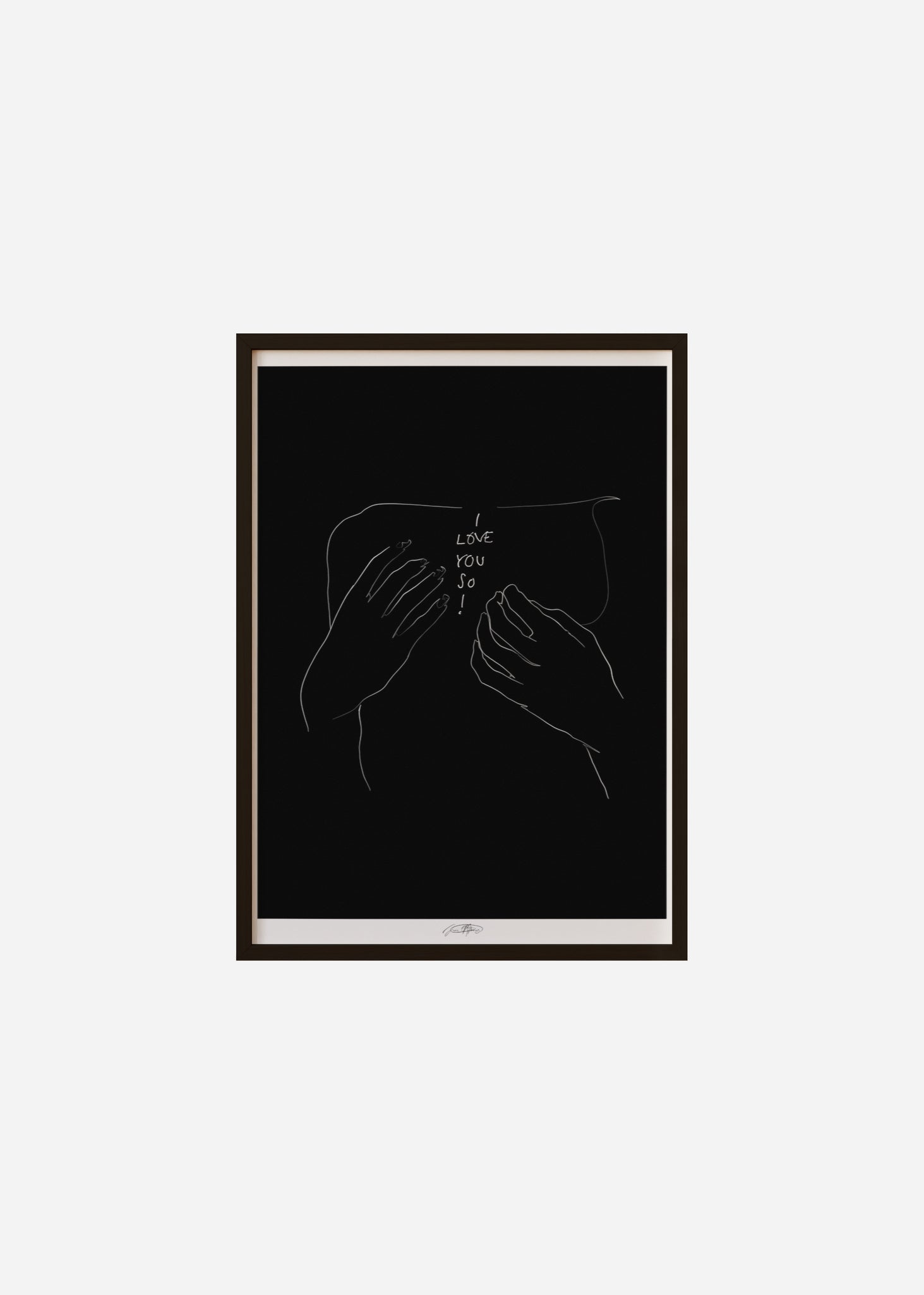 amour - noir / line art n.28 Framed Print