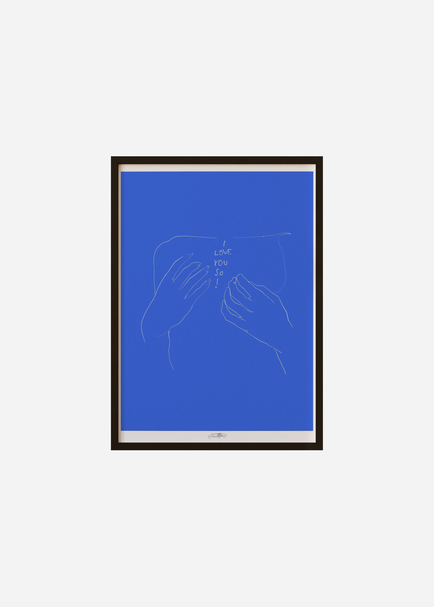 amour - blue / line art n.29 Framed Print