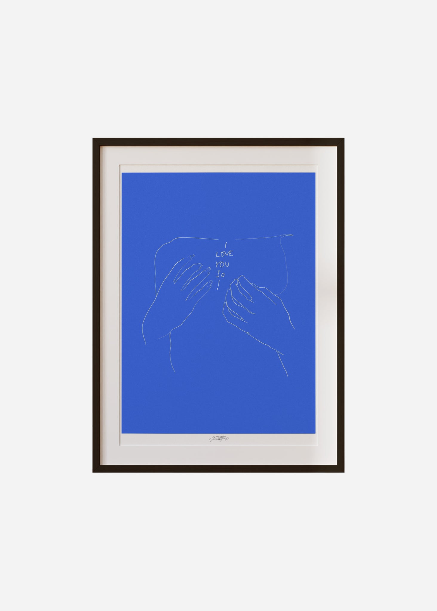 amour - blue / line art n.29 Framed & Mounted Print