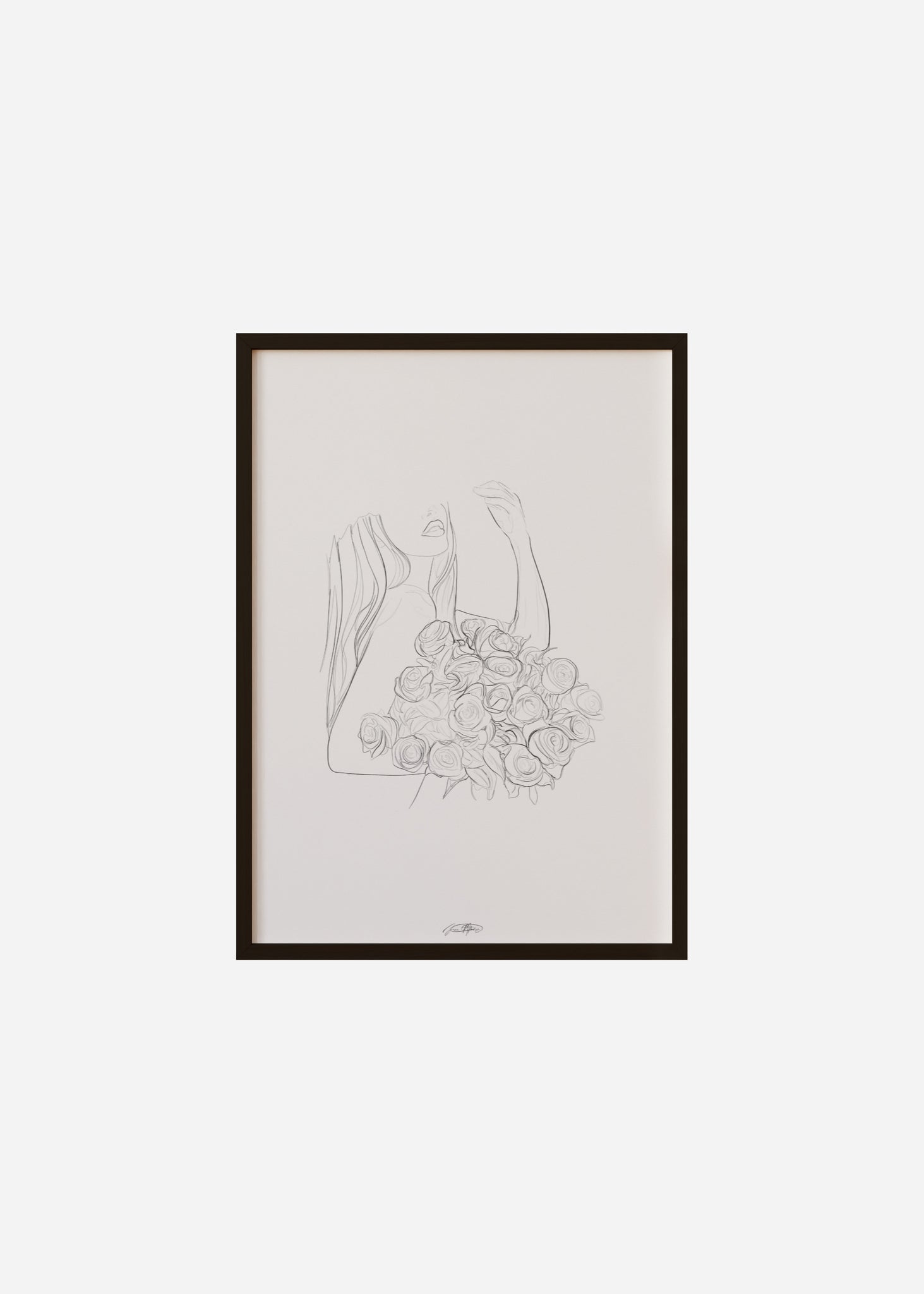 bouquet / line art n.2 Framed Print
