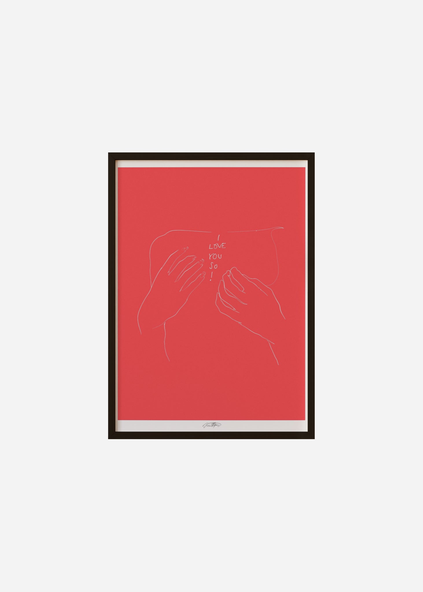 amour - red / line art n.30 Framed Print