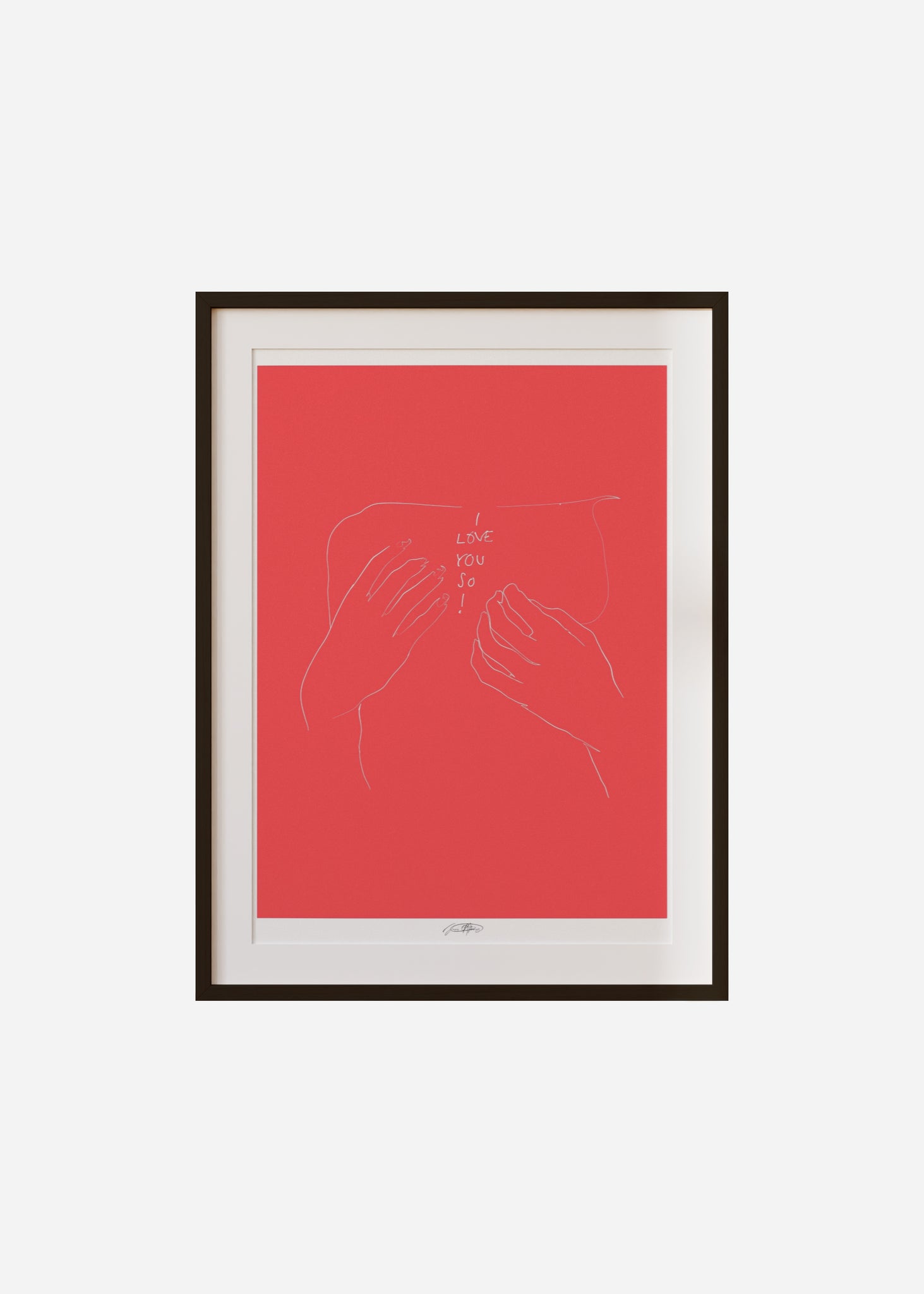 amour - red / line art n.30 Framed & Mounted Print