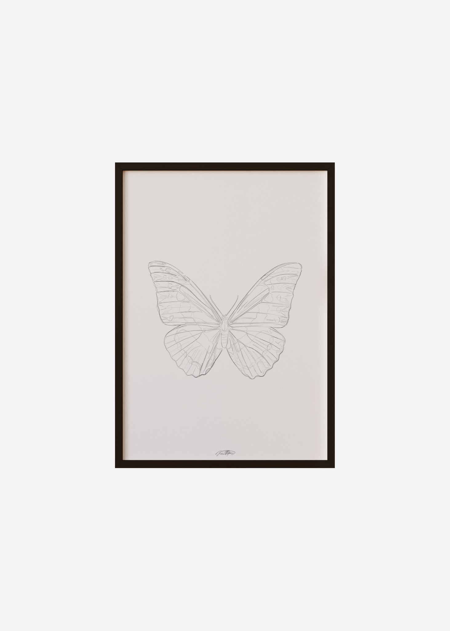 papillon III / line art n.32 Framed Print