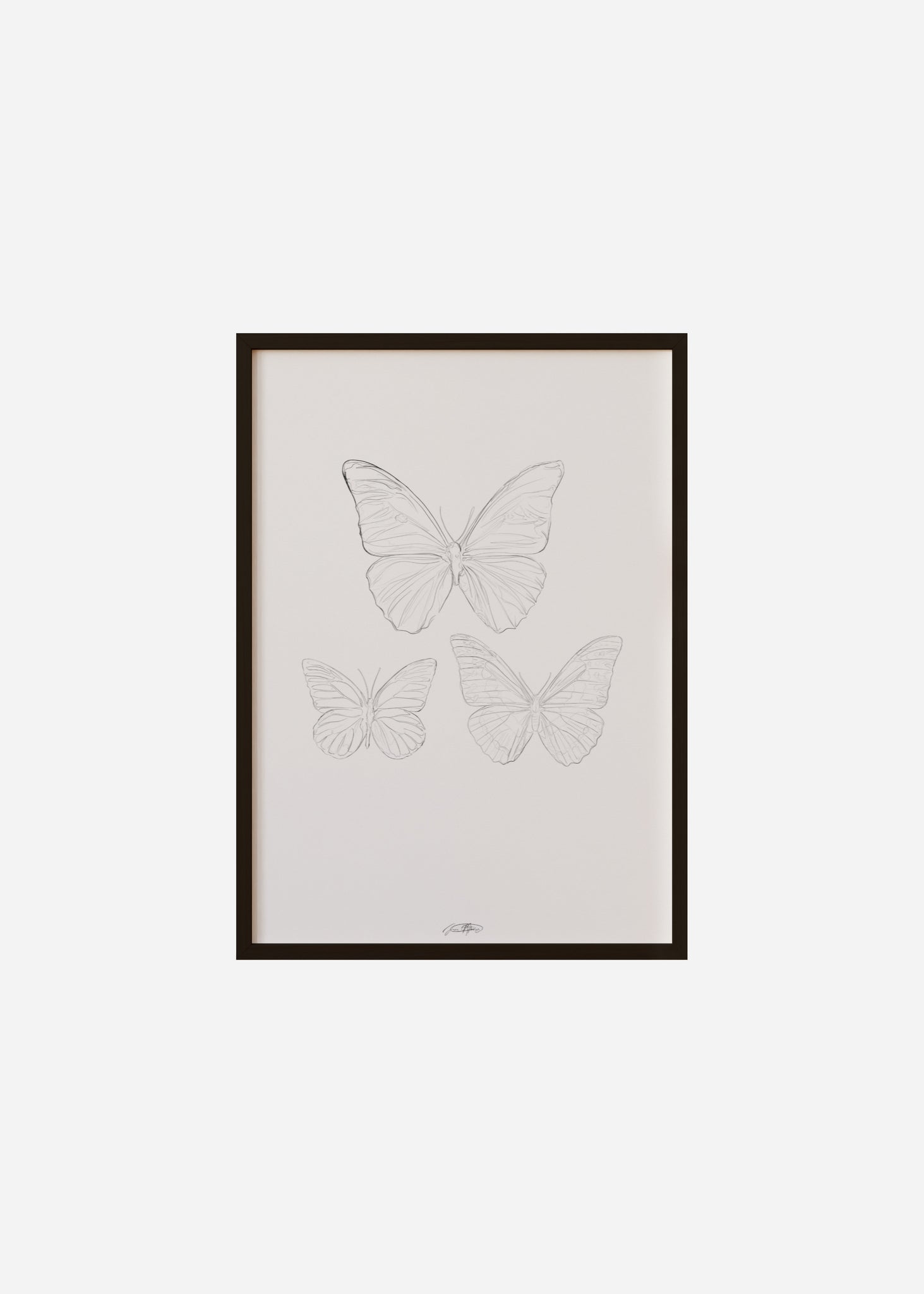 les papillons / line art n.37 Framed Print