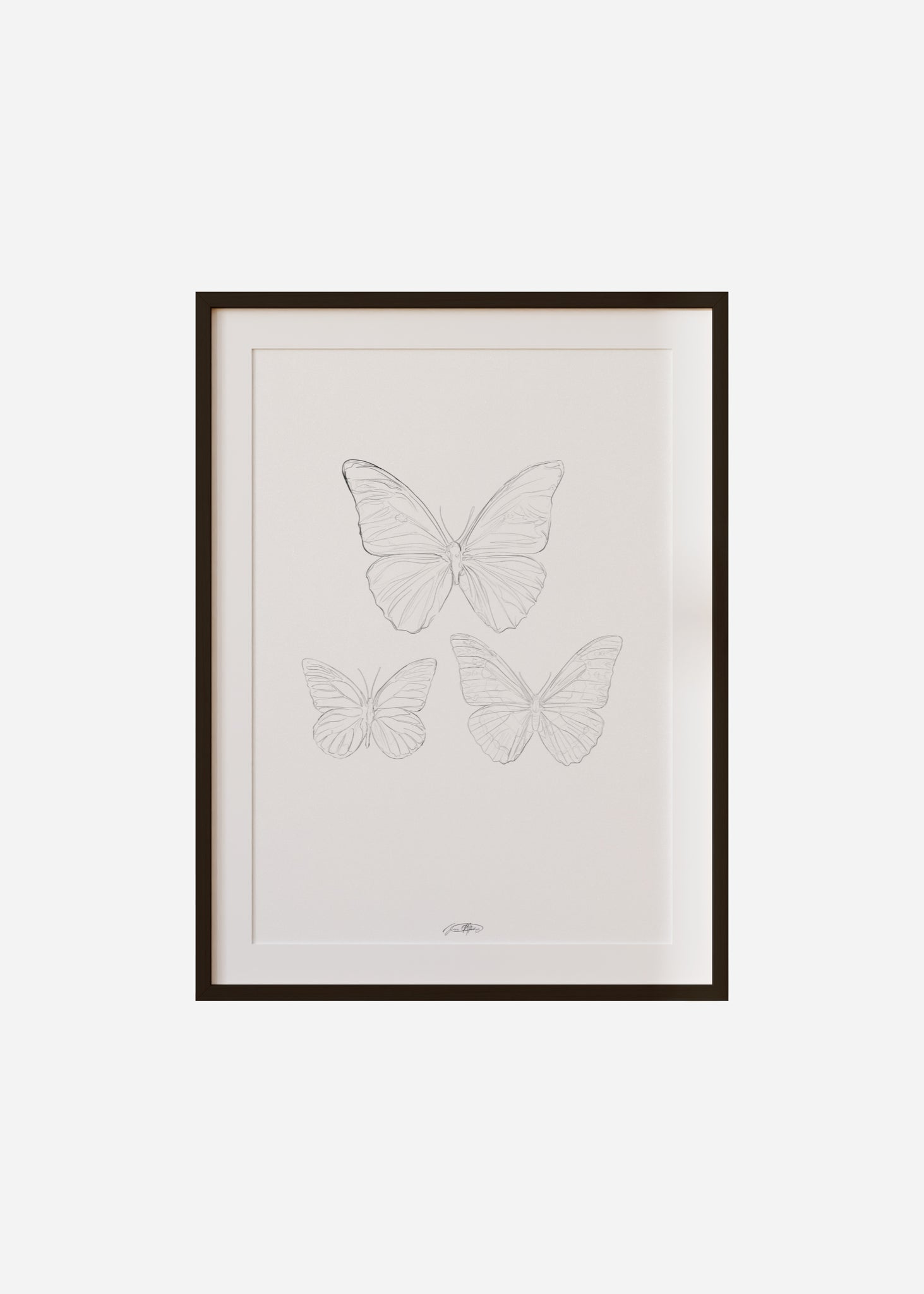 les papillons / line art n.37 Framed & Mounted Print