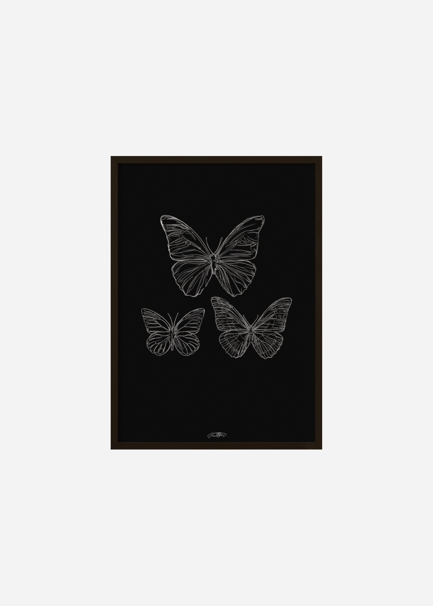 les papillons - noir / line art n.38 Framed Print