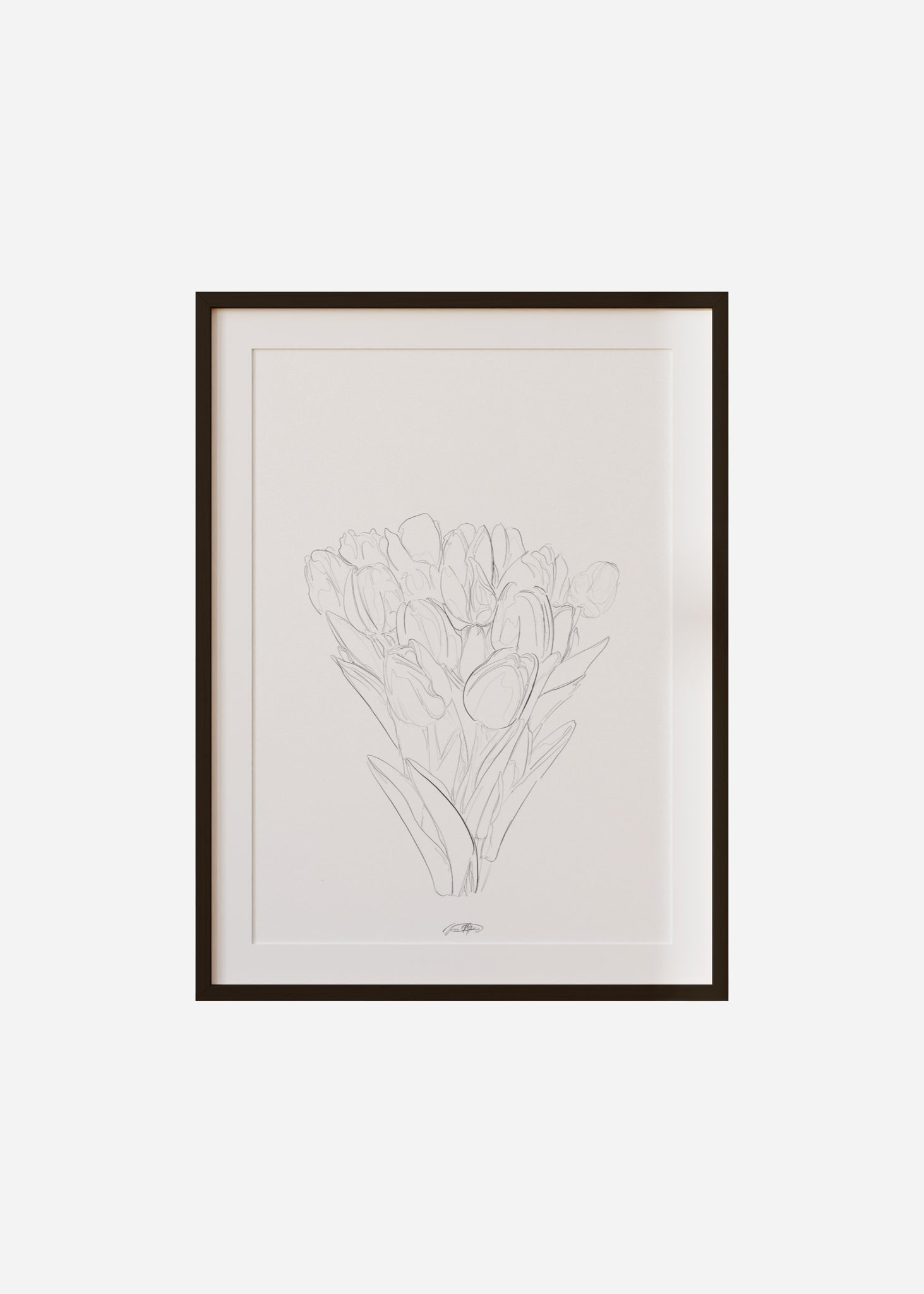 more fleurs / line art n.39 Framed & Mounted Print