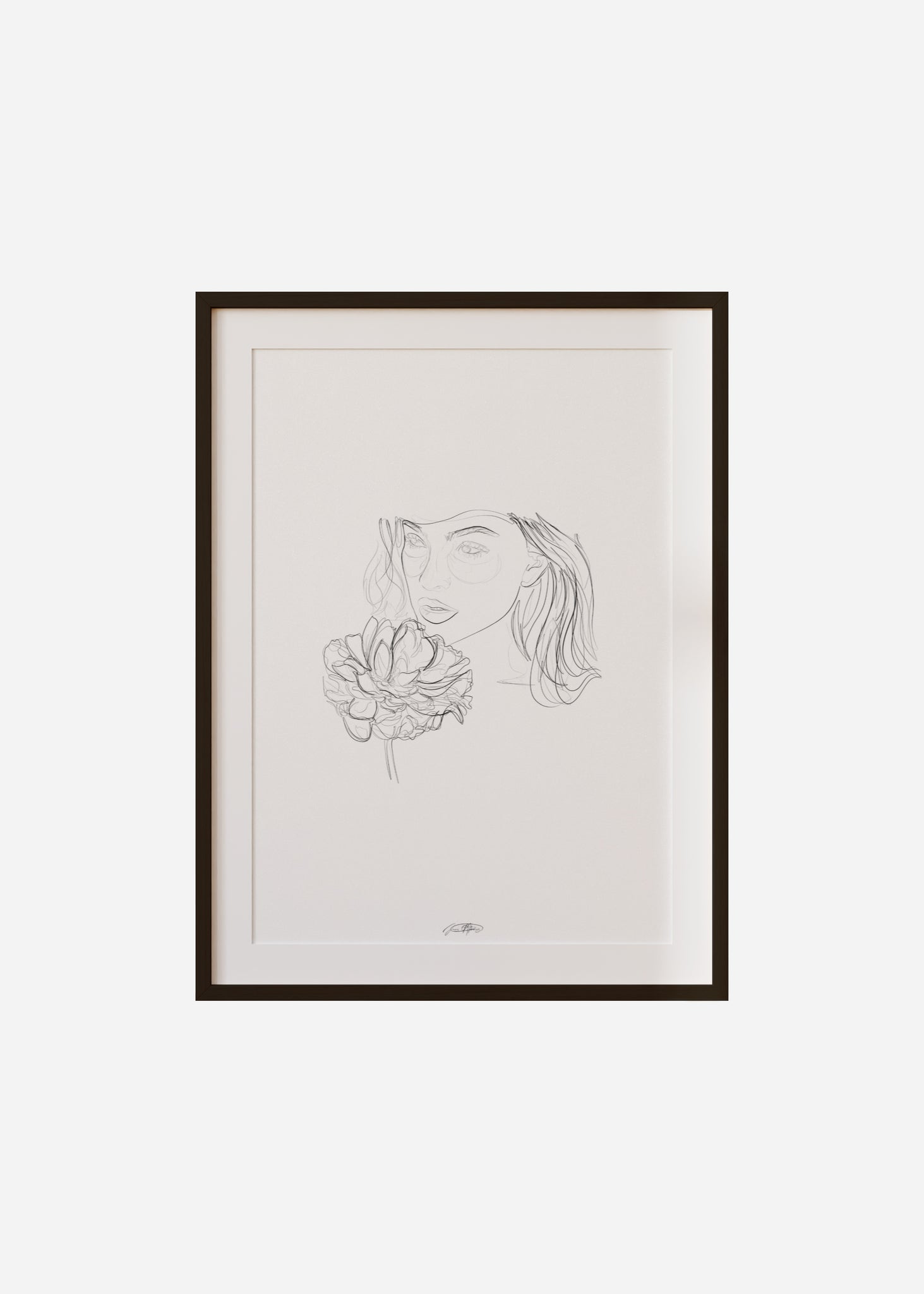 fleur / line art n.3 Framed & Mounted Print