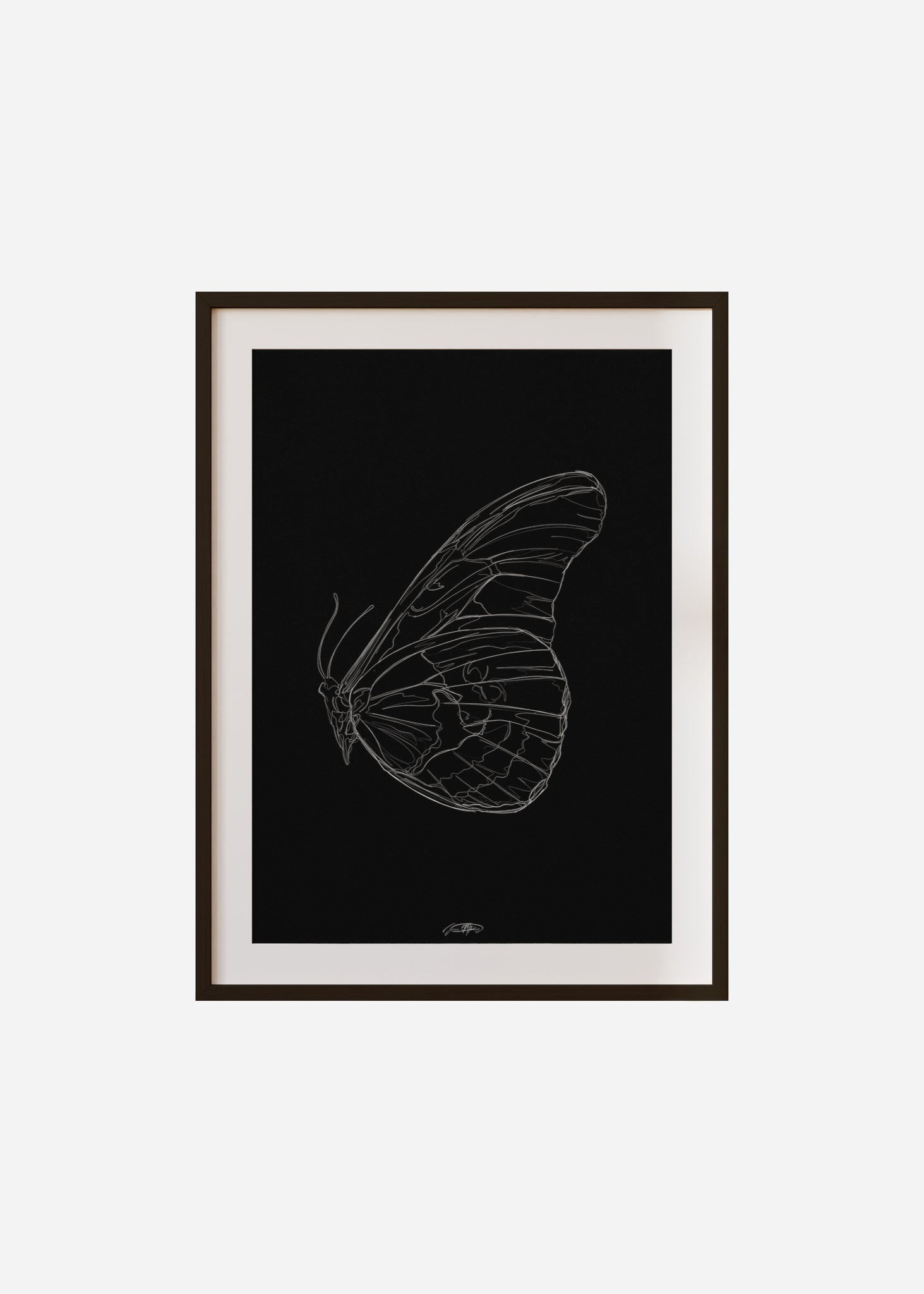 wings / line art n.43 Framed & Mounted Print