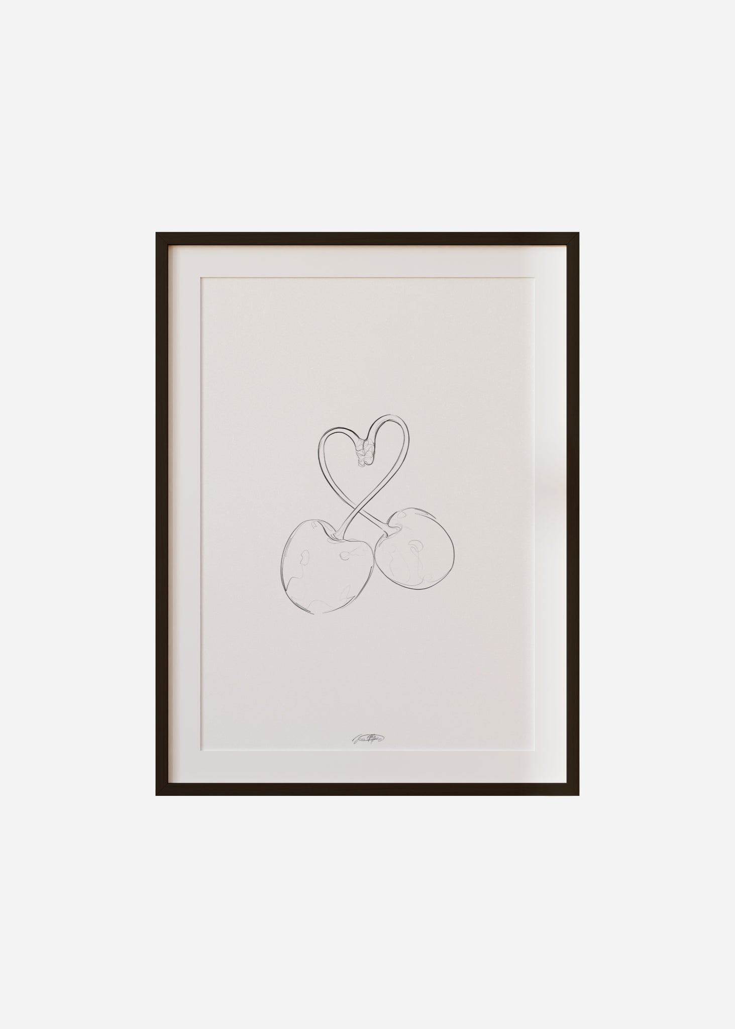 cherry knot / line art n.44 Framed & Mounted Print